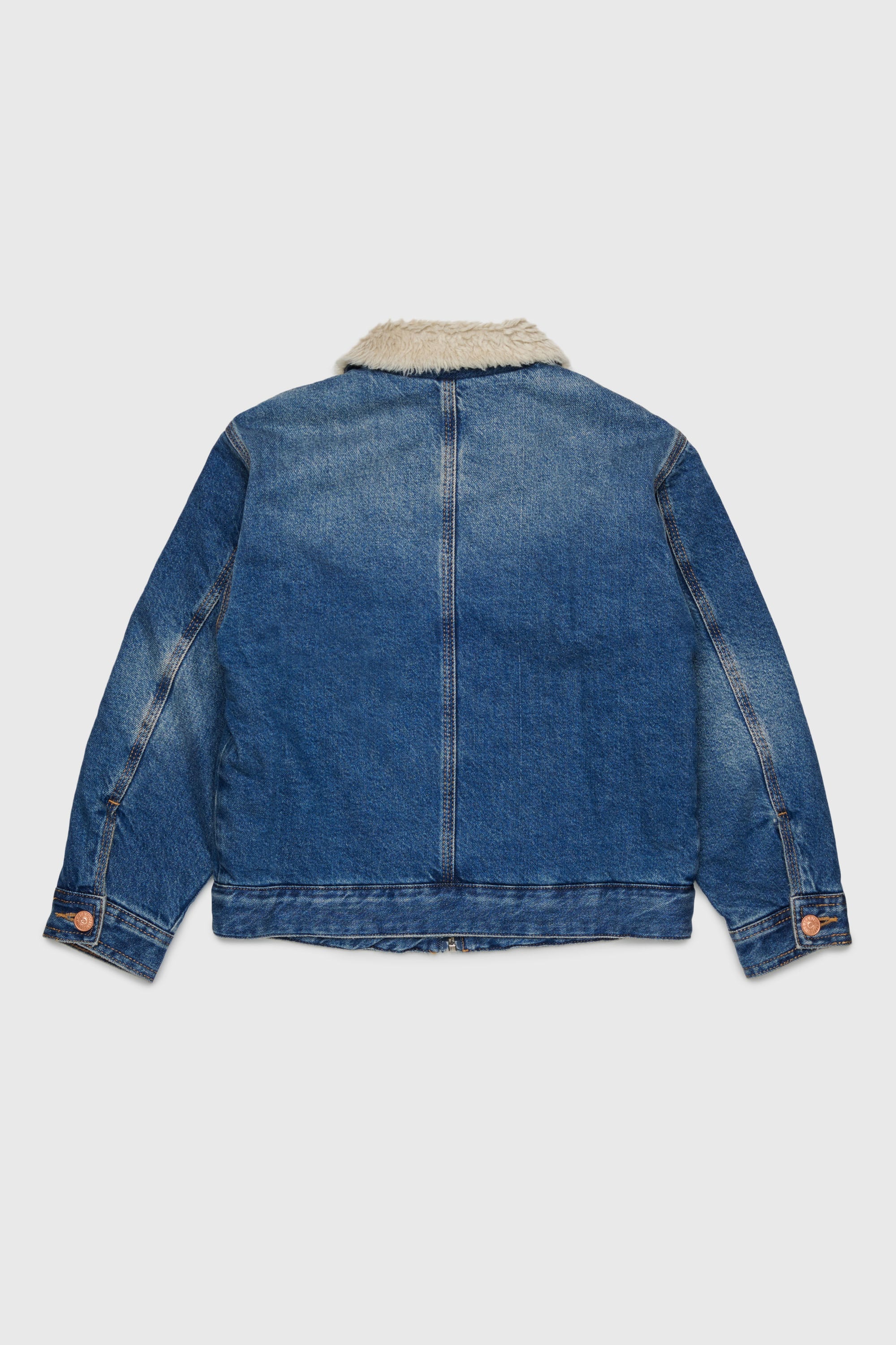 Diesel - JOMOX-FUR, Veste en denim avec col en sherpa Homme in Bleu - 2