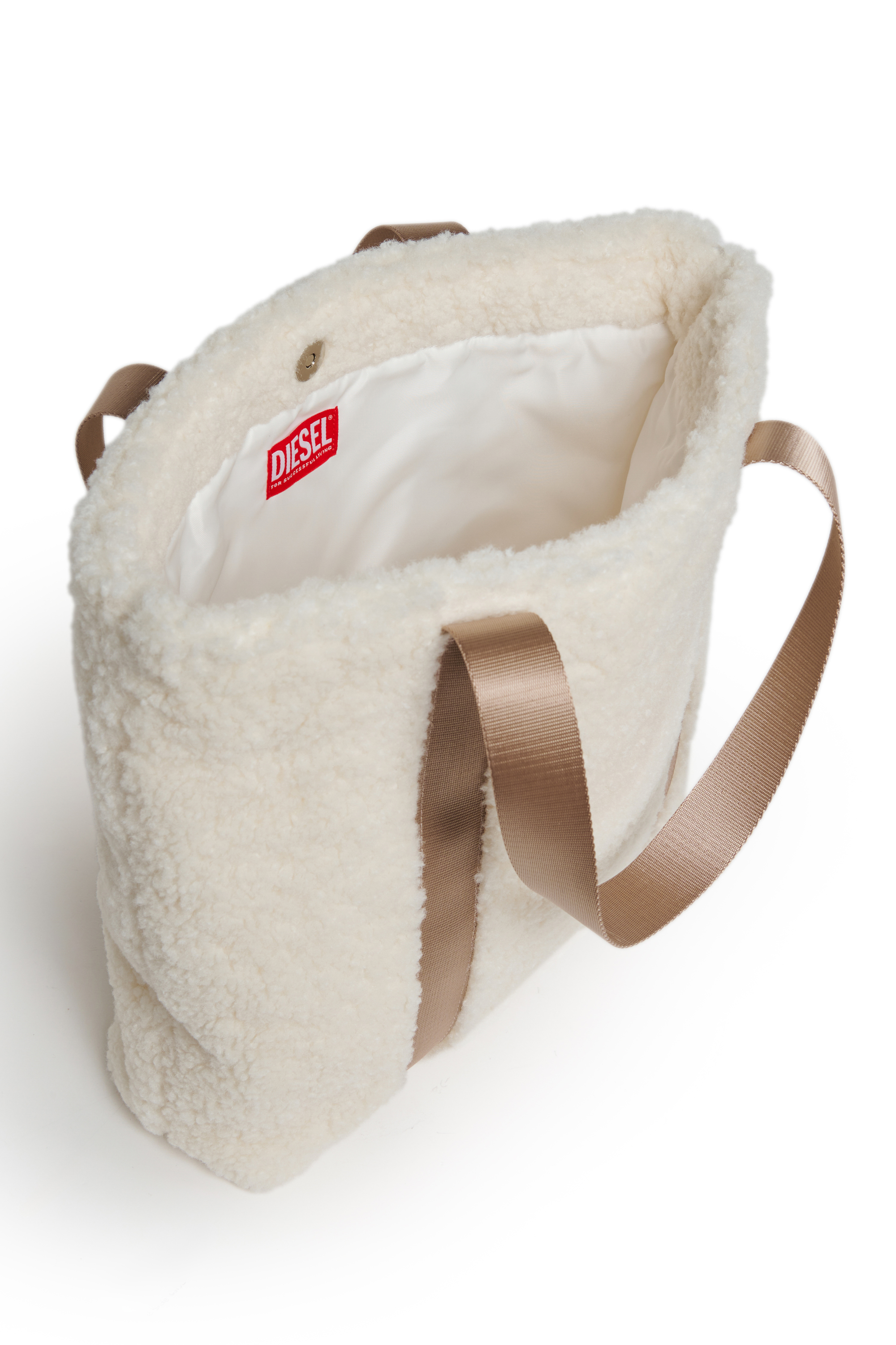 Diesel - WIXA, WIXA - Sac cabas en polaire teddy Femme in Blanc - 4