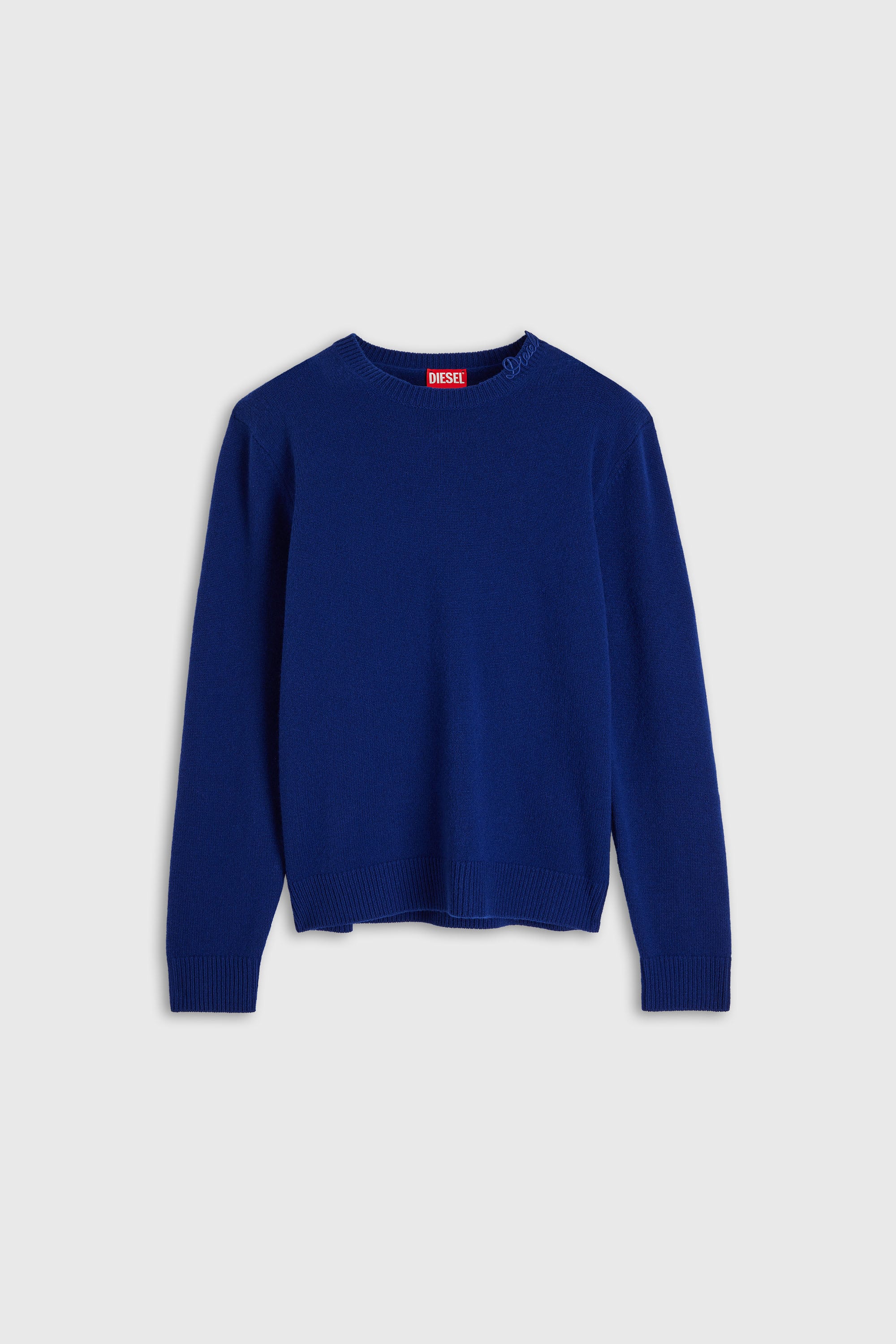 Diesel - K-IMBRO, Pull en laine avec logo sur le col Homme in Bleu - 2