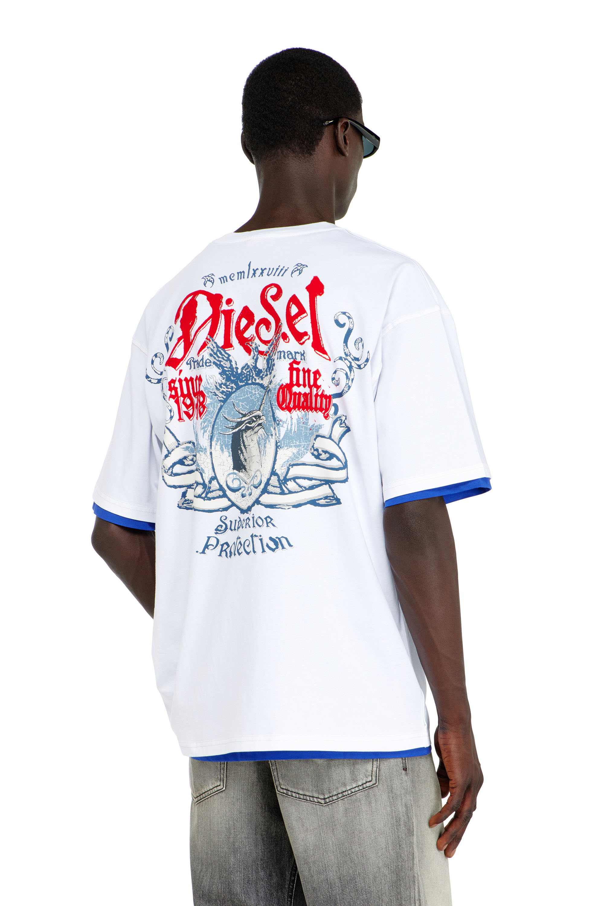 Diesel - T-BOXT-AA2, T-shirt en coton avec motif floqu&eacute; Homme in ToBeDefined - 4
