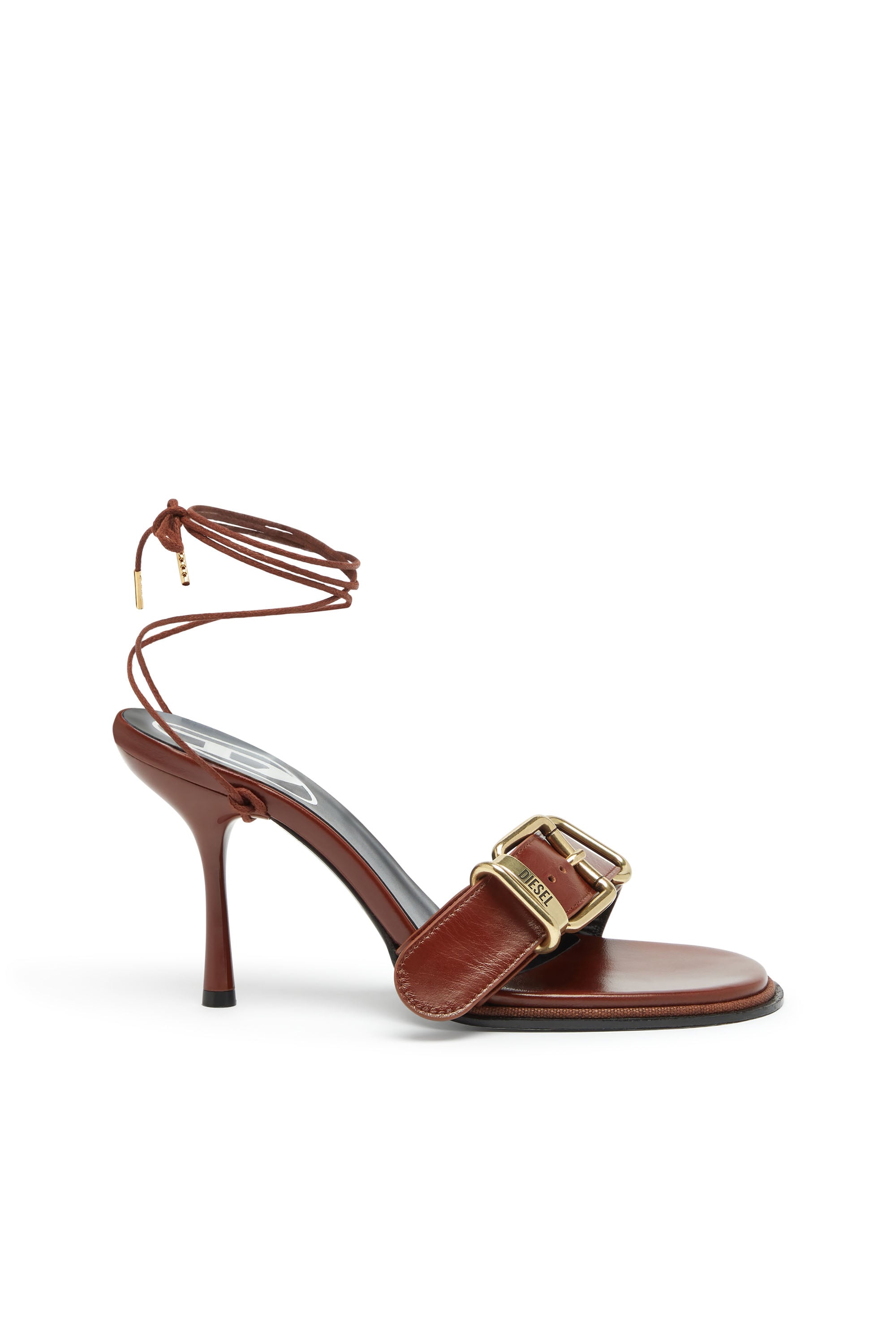 Diesel - D-COCCO-90-SA, D-Cocco-Sandales &agrave; brides cheville en cuir Femme in Marron - 1