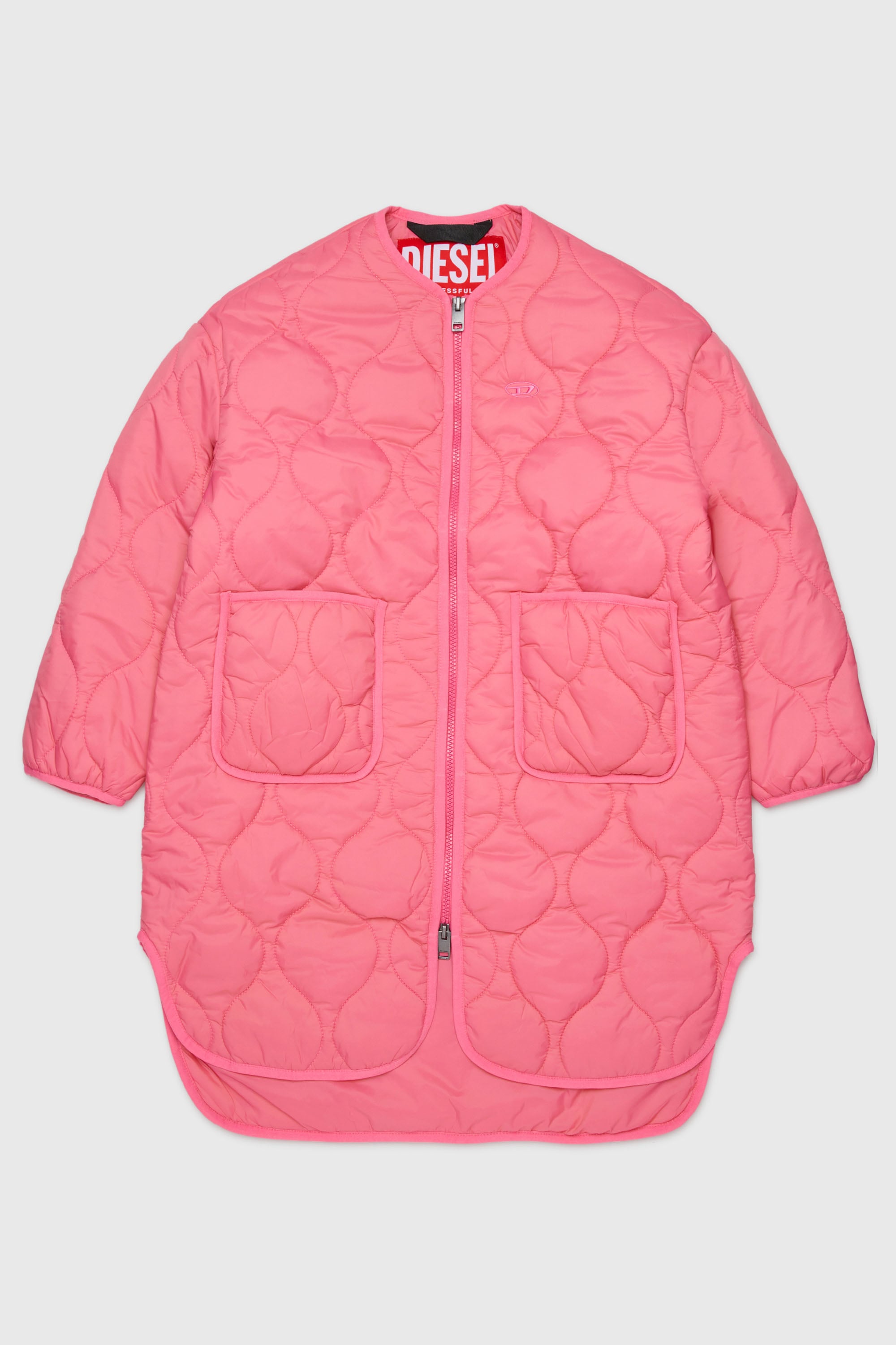 Diesel - JPOP, Veste matelass&eacute;e en nylon Femme in Rose - 1