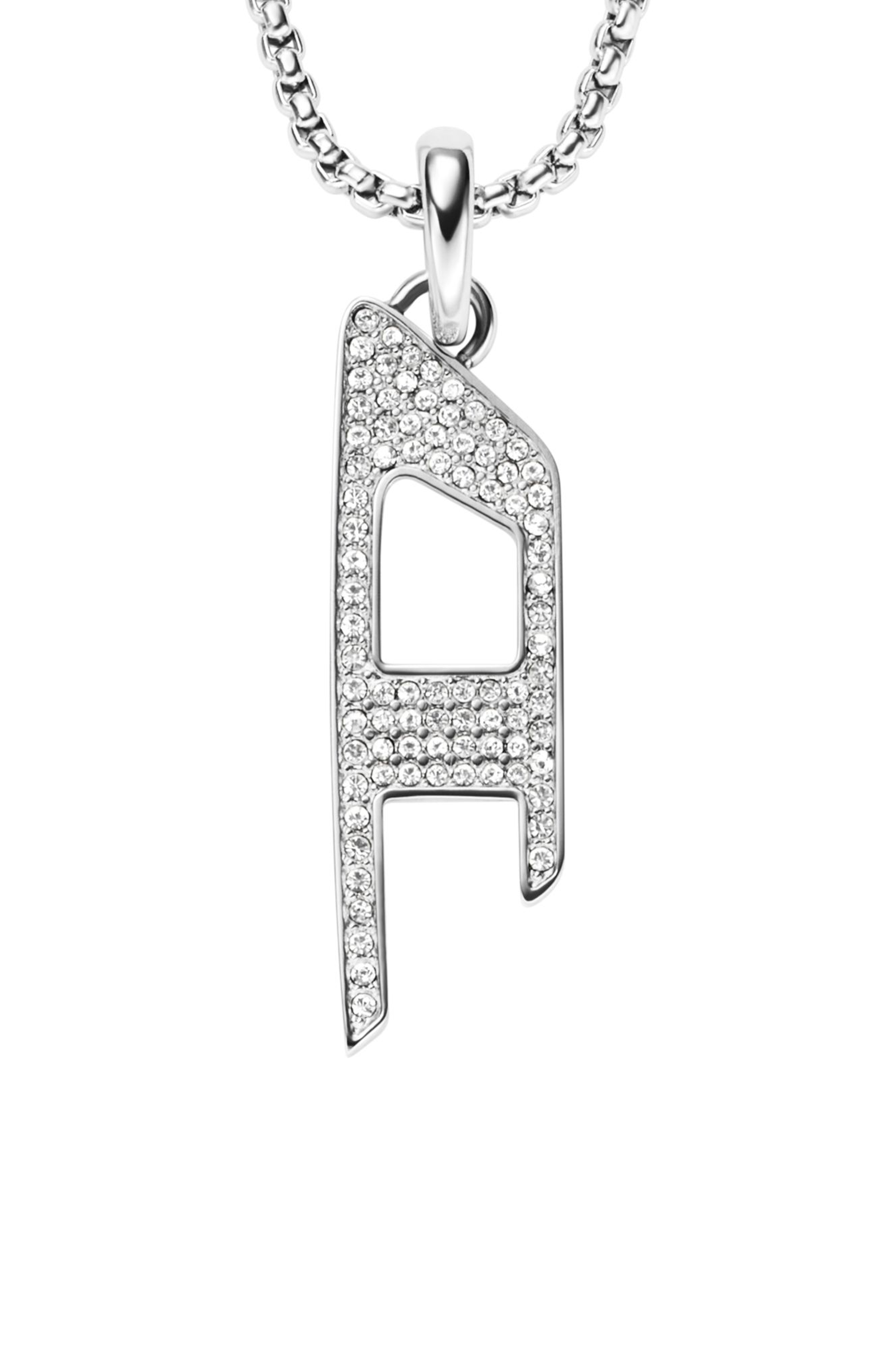 Diesel - DX1624040 JEWELLERY, Collier avec pendentif scintillant en acier inoxydable Mixte in Gris argenté - 2