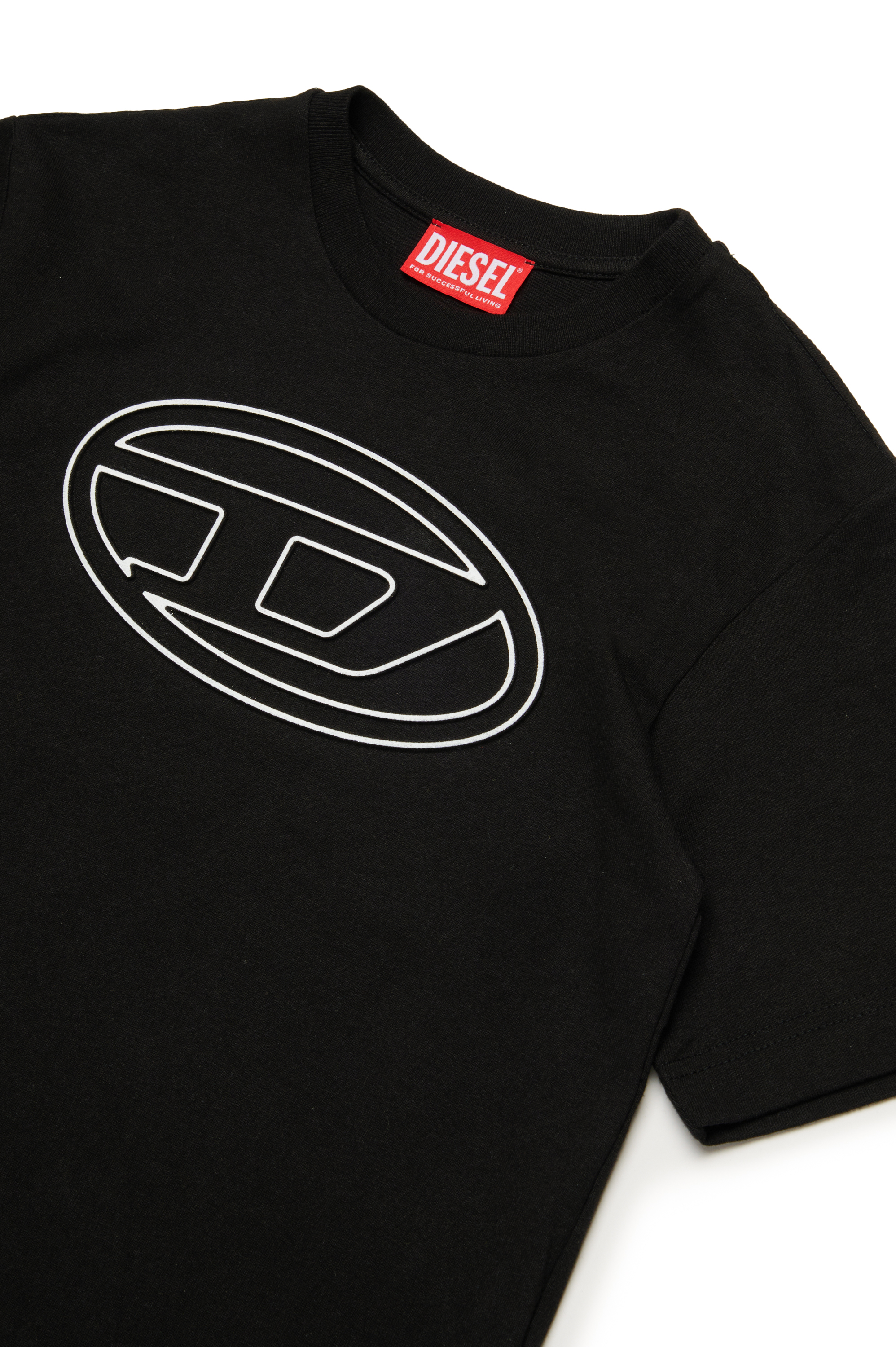 Diesel - TJUSTBIGOVAL OVER, Homme T-shirt avec logo contour Oval D in Noir - Image 3