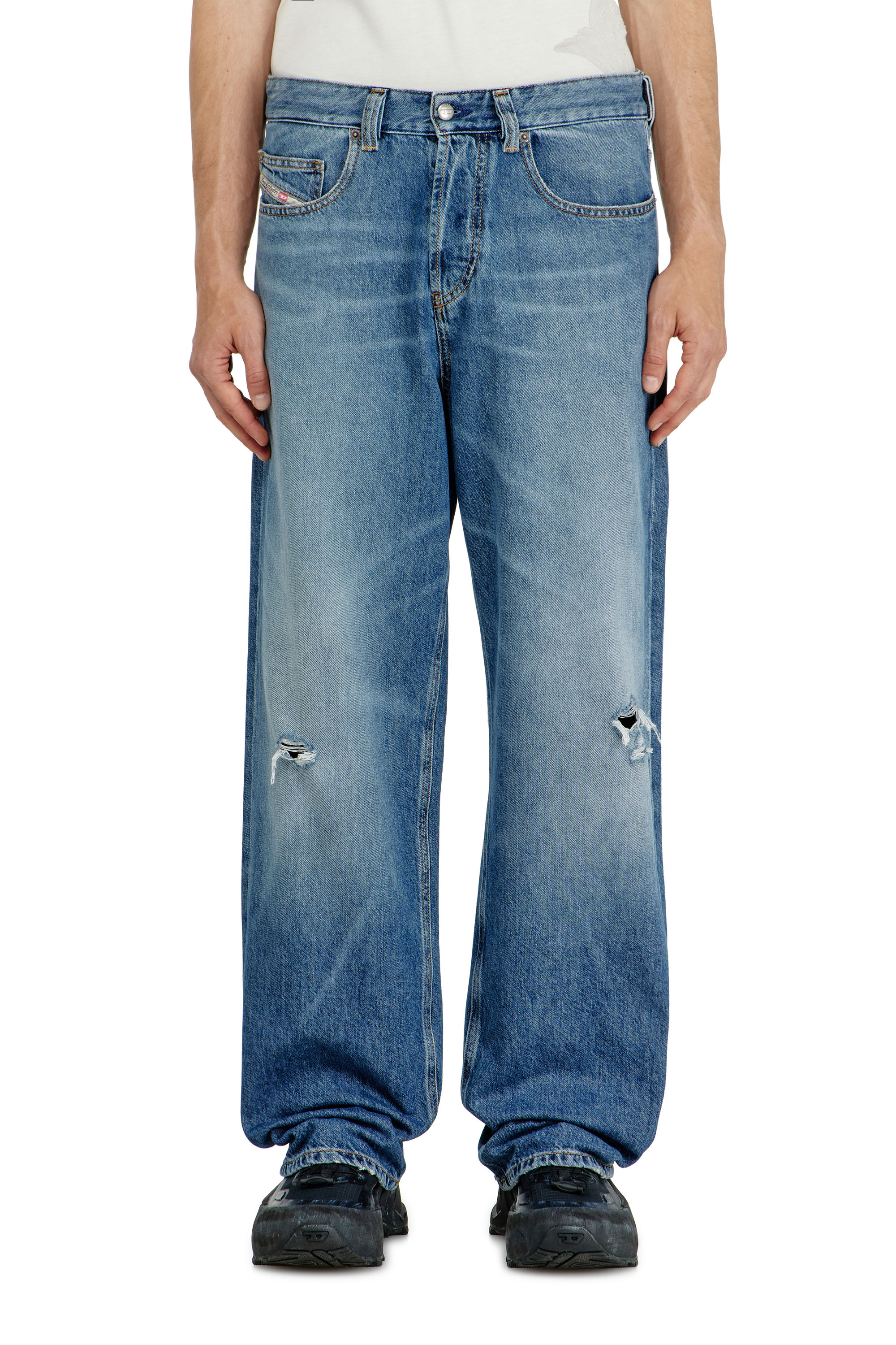 Diesel - Relaxed Jeans 2001 D-Macro 09P61 Homme, Bleu moyen - Image 1