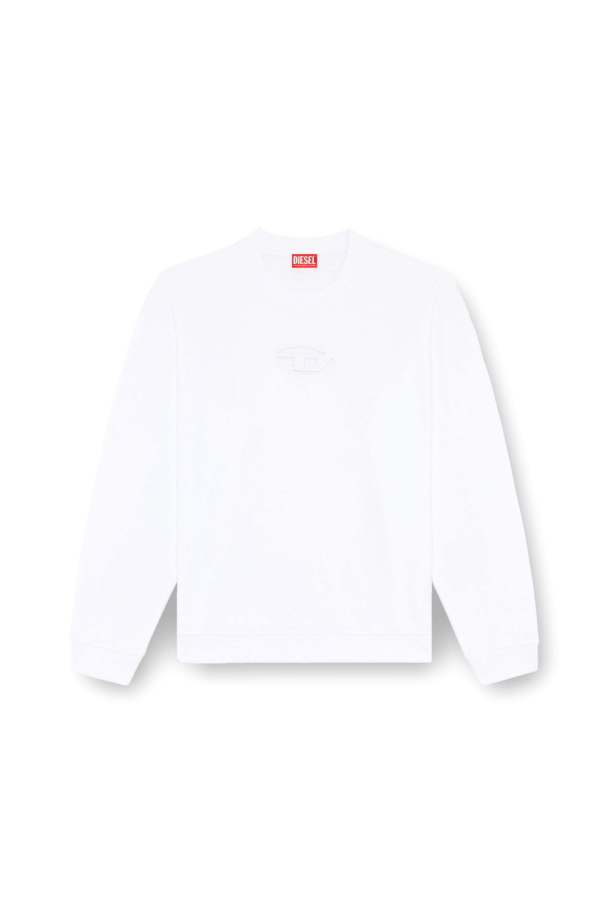Diesel - S-BOXT-OD, Sweat-shirt avec cut-out Oval D Homme in Blanc - 3