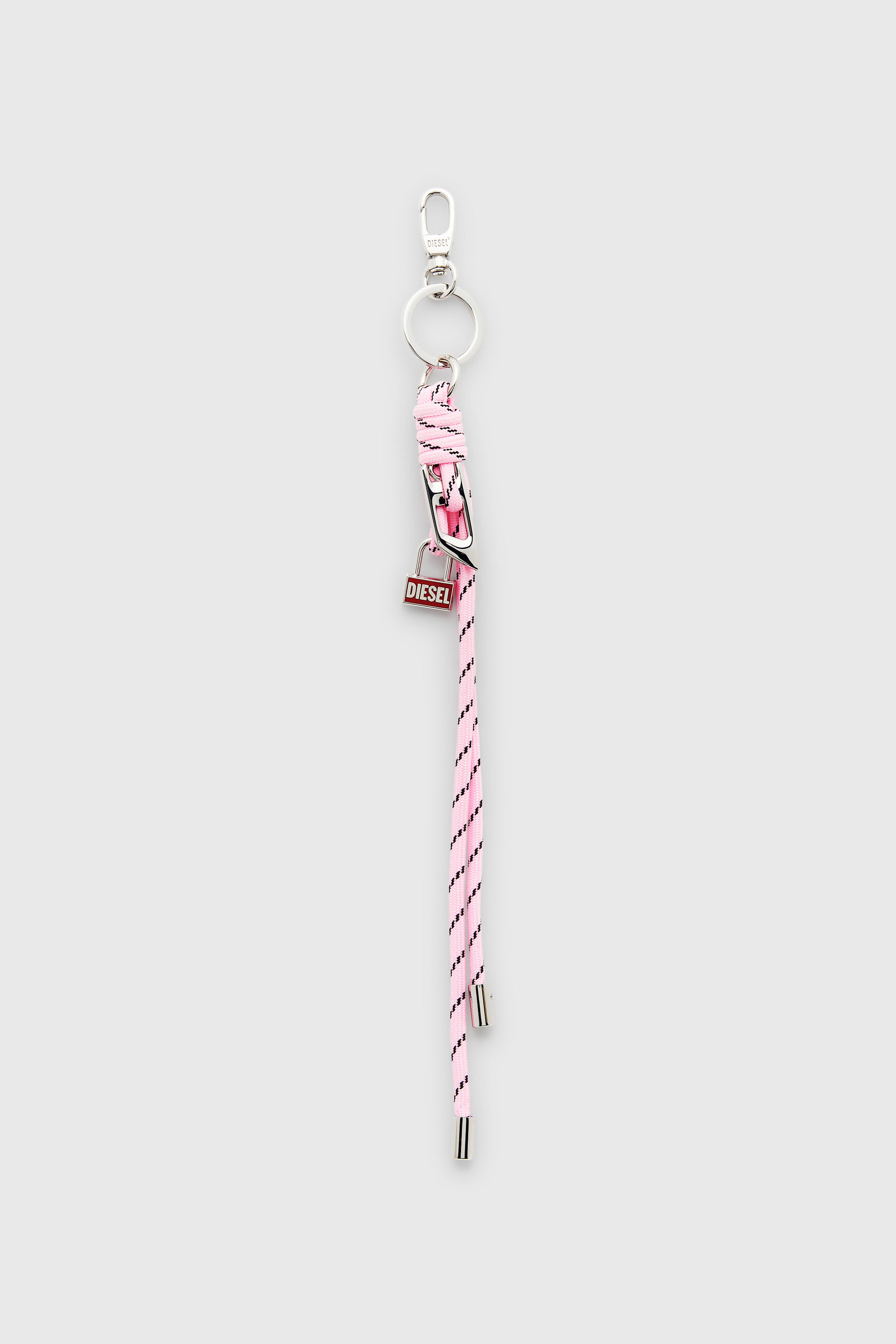 Diesel - ROPE II, Breloque en m&eacute;tal et corde avec pendentif Diesel Mixte in Rose - 1