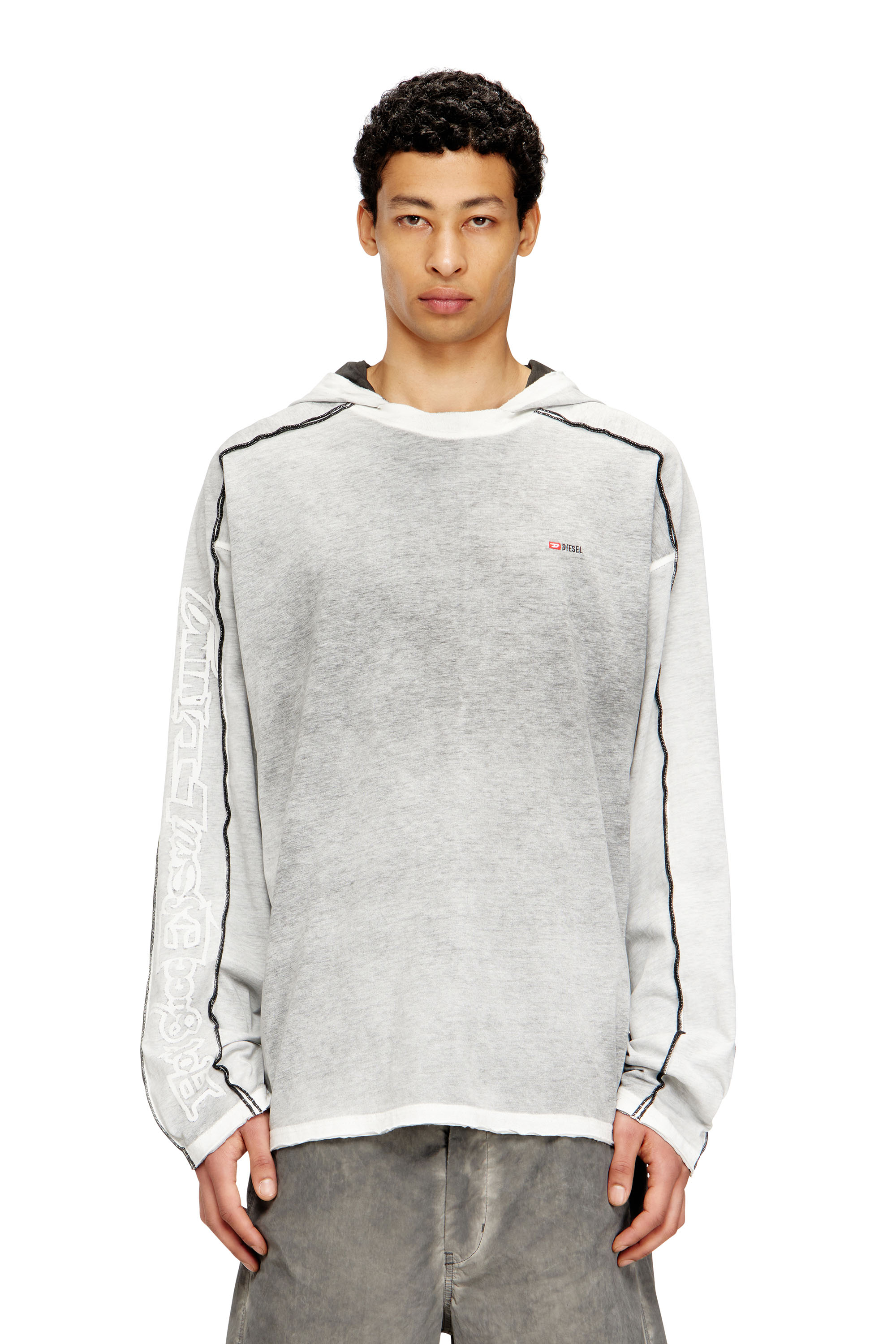 Diesel - T-RIVEN-LS-HOOD, Sweat en coton avec effet spray de couleur Homme in Polychrome - 3