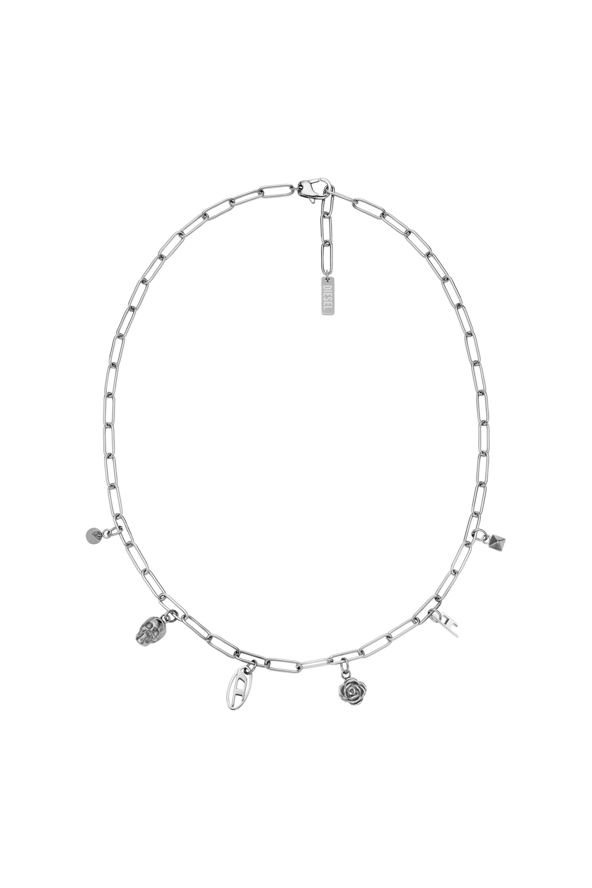 Diesel - DX1605040, Collier à breloques en acier inoxydable Mixte in Gris argenté - 1