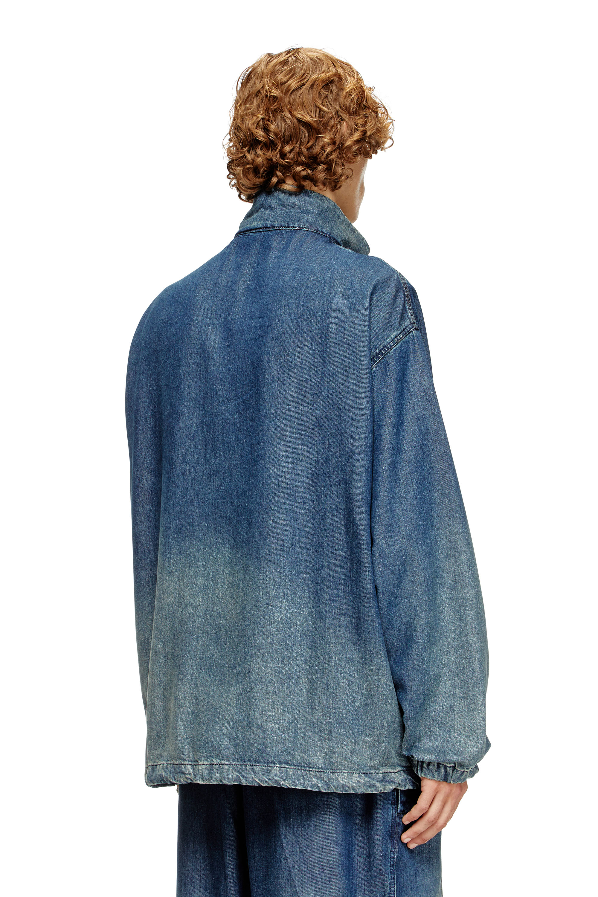 Diesel - D-KRAP-S6, Veste zippée en denim fluide Homme in Bleu - 4