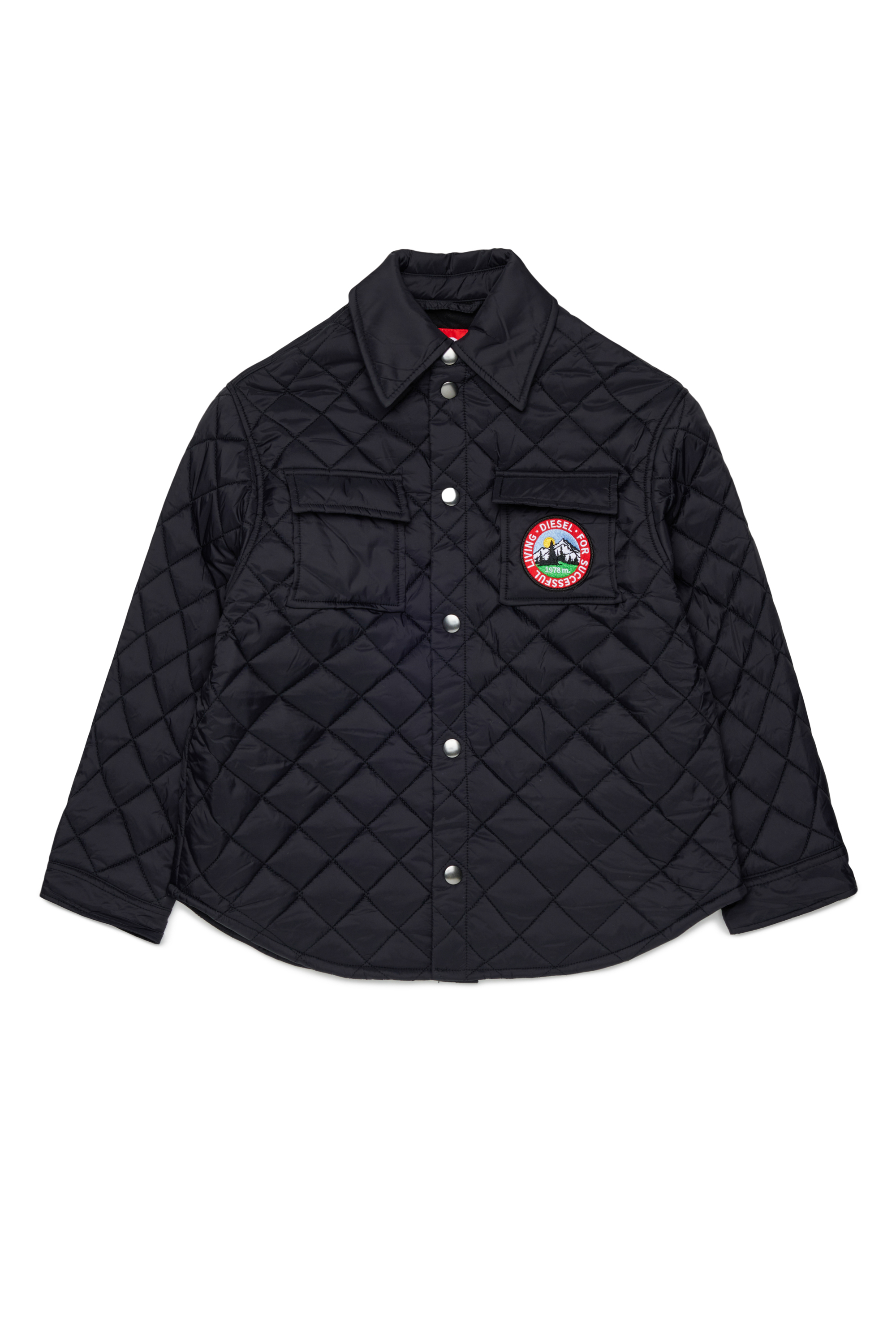 Diesel - JMONTY, Veste-chemise en nylon matelass&eacute; Mixte in Noir - 1