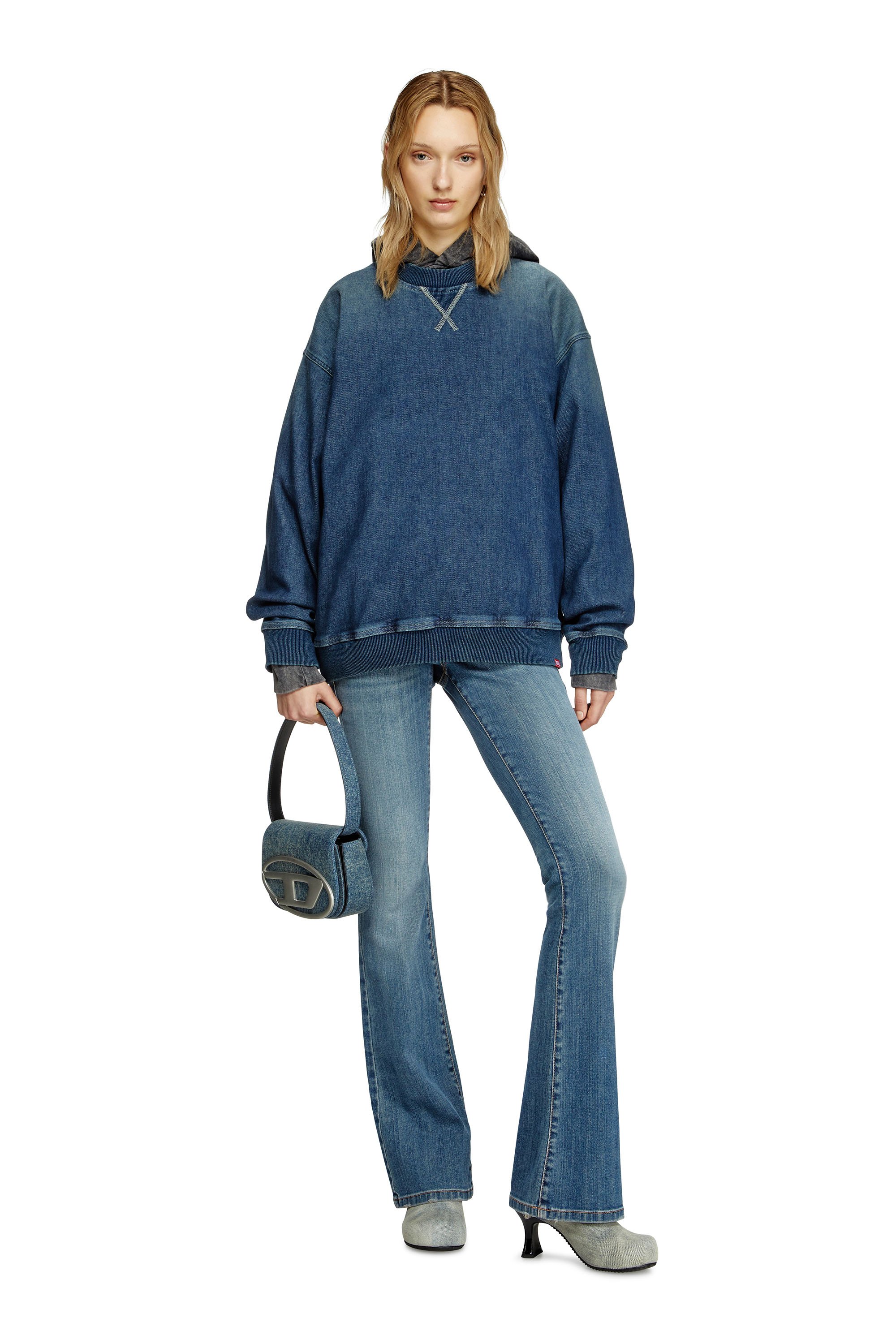 Diesel - D-KRIBY-S TRACK, Sweat-shirt en Track Denim Mixte in Bleu - 6