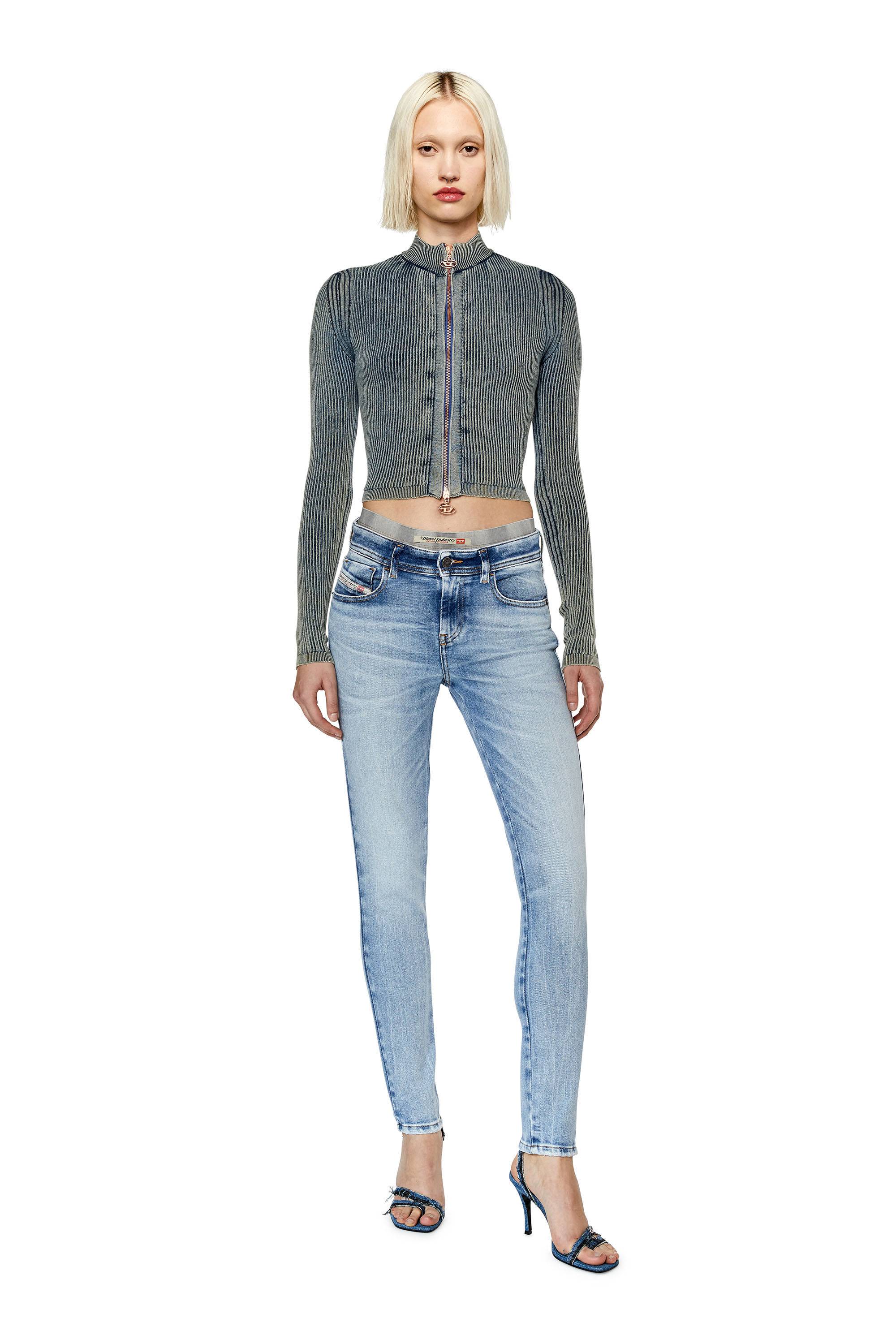 Diesel - 2017 Slandy 09G18 Super skinny Jeans, Light Blue - Image 4
