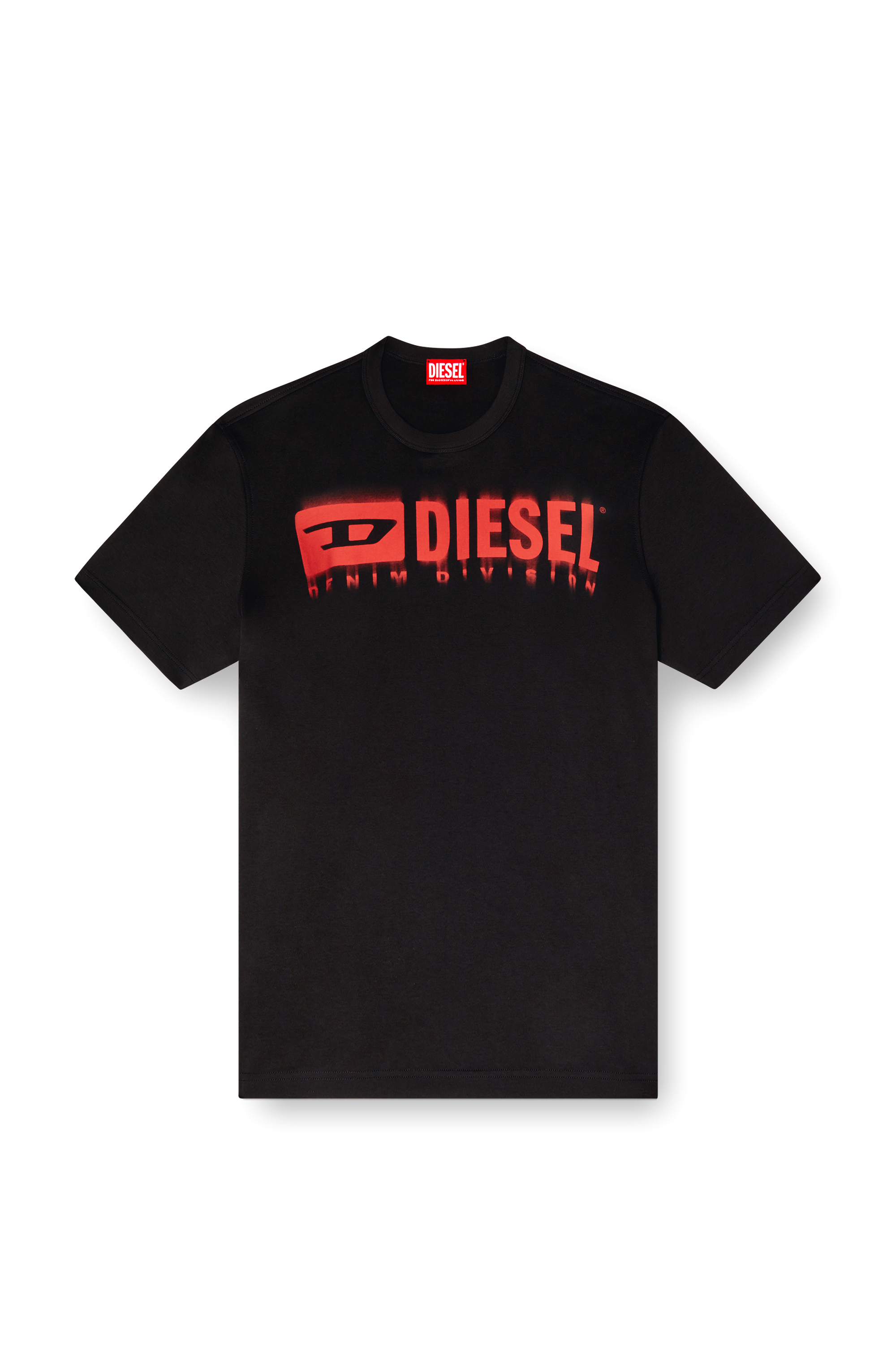 Diesel - T-ADJUST-Q7, Man's T-shirt with blurry Diesel logo in Black - 3