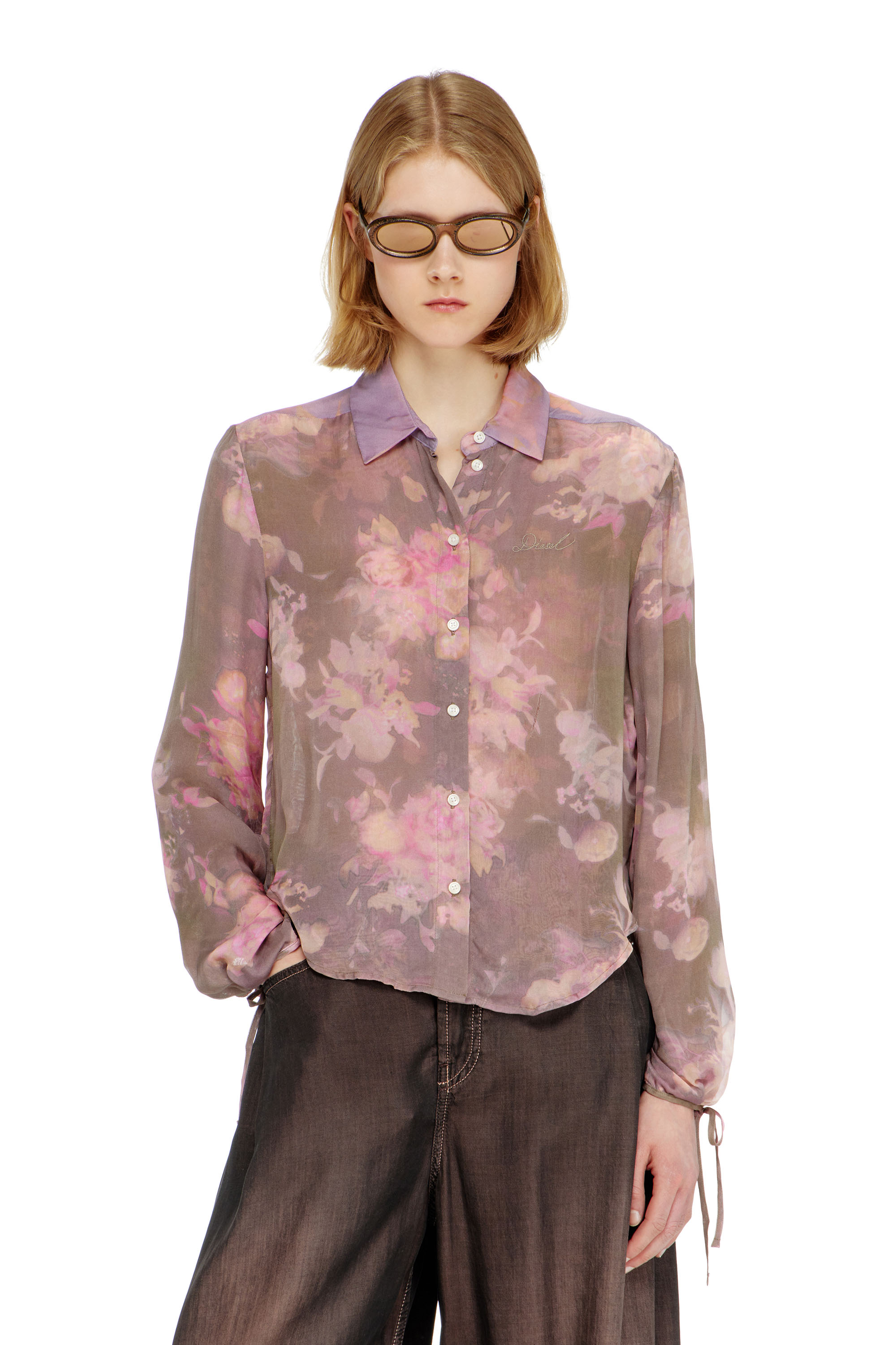 Diesel - C-LEVER, Chemisier en chiffon &agrave; imprim&eacute; floral all-over Femme in ToBeDefined - 3