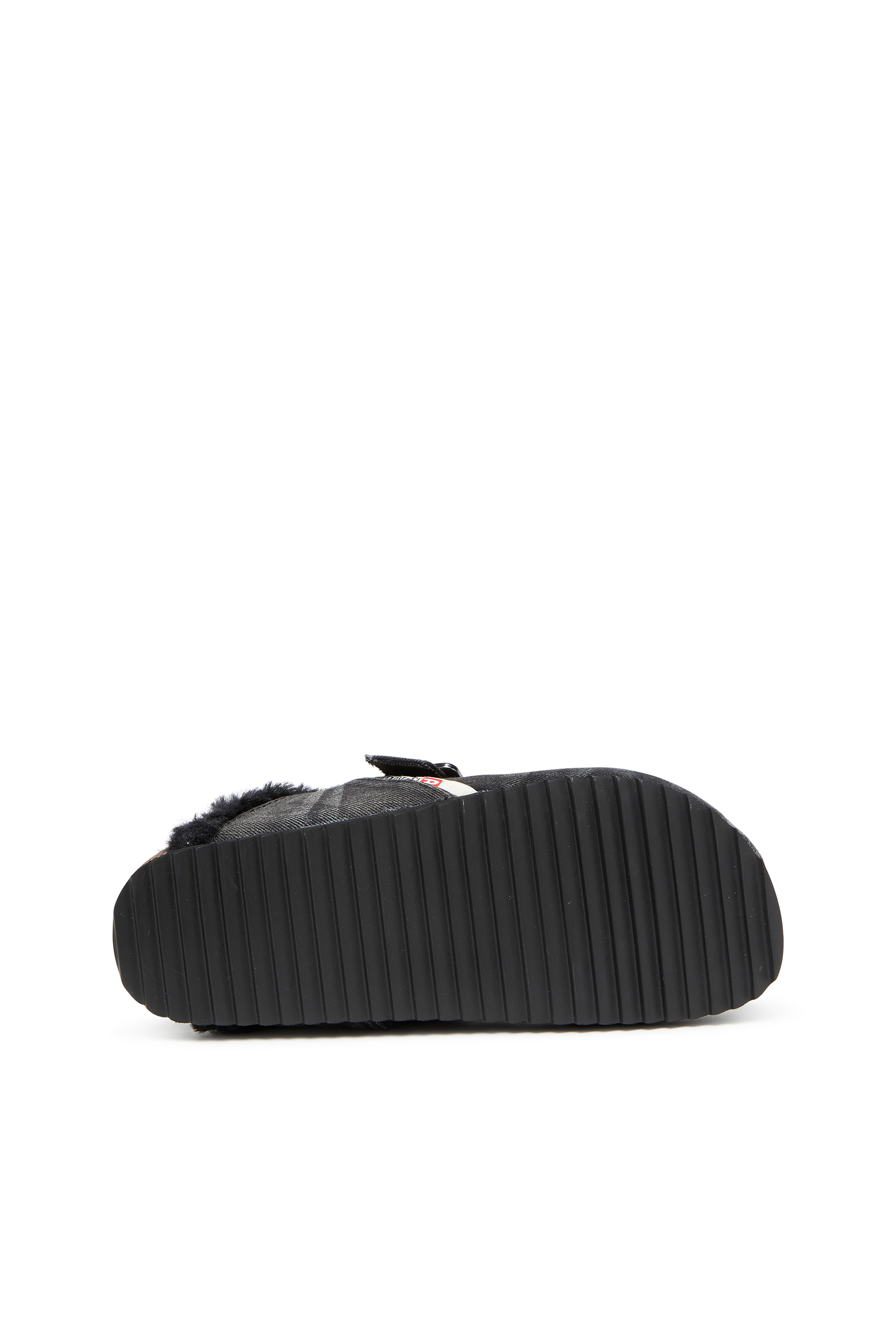 Diesel - D-WOODSTOCK X, Man's D-Woodstock-Denim mules with fluffy lining in Black - 4