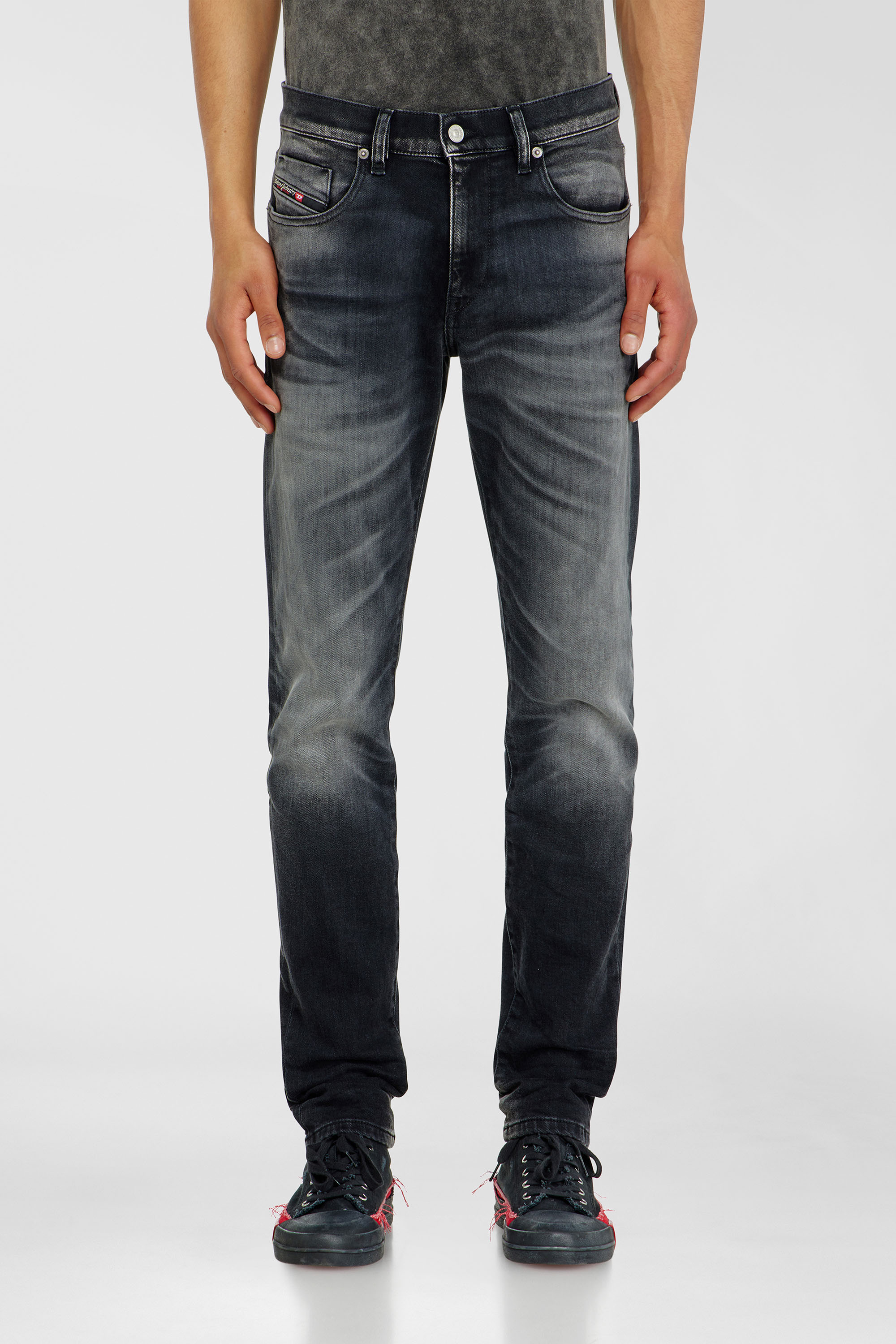 Diesel - Slim Jeans 2019 D-Strukt 09P38 Homme, Noir/Gris fonc&eacute; - Image 4