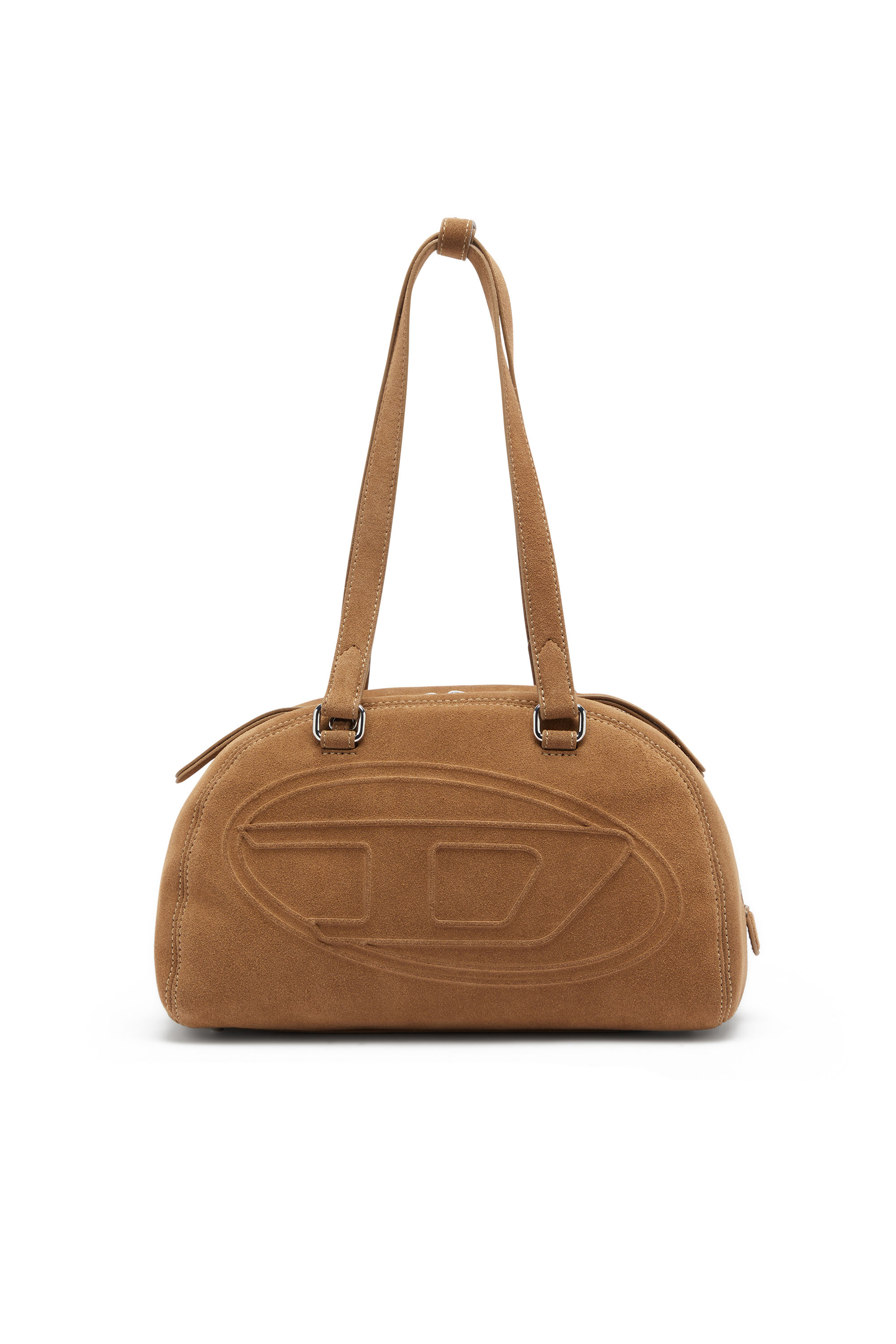 Diesel - 1DR DOME SHOULDER, Unisex's 1DR Dome-Suede shoulder bag with Oval D logo in Beige - 2