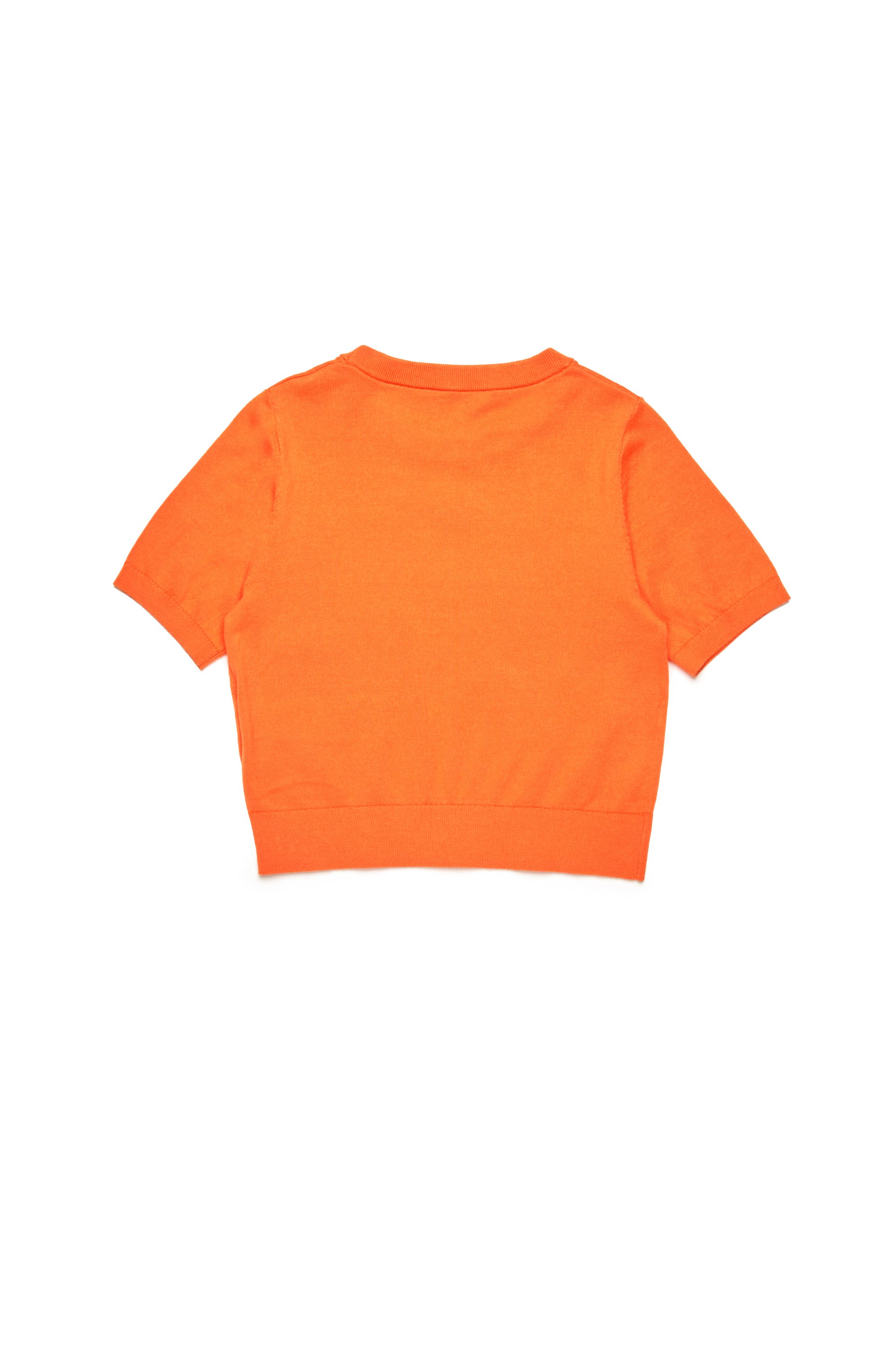 Diesel - KMARGA, T-shirt en tricot avec cut-out à logo Oval D Femme in Orange - 2