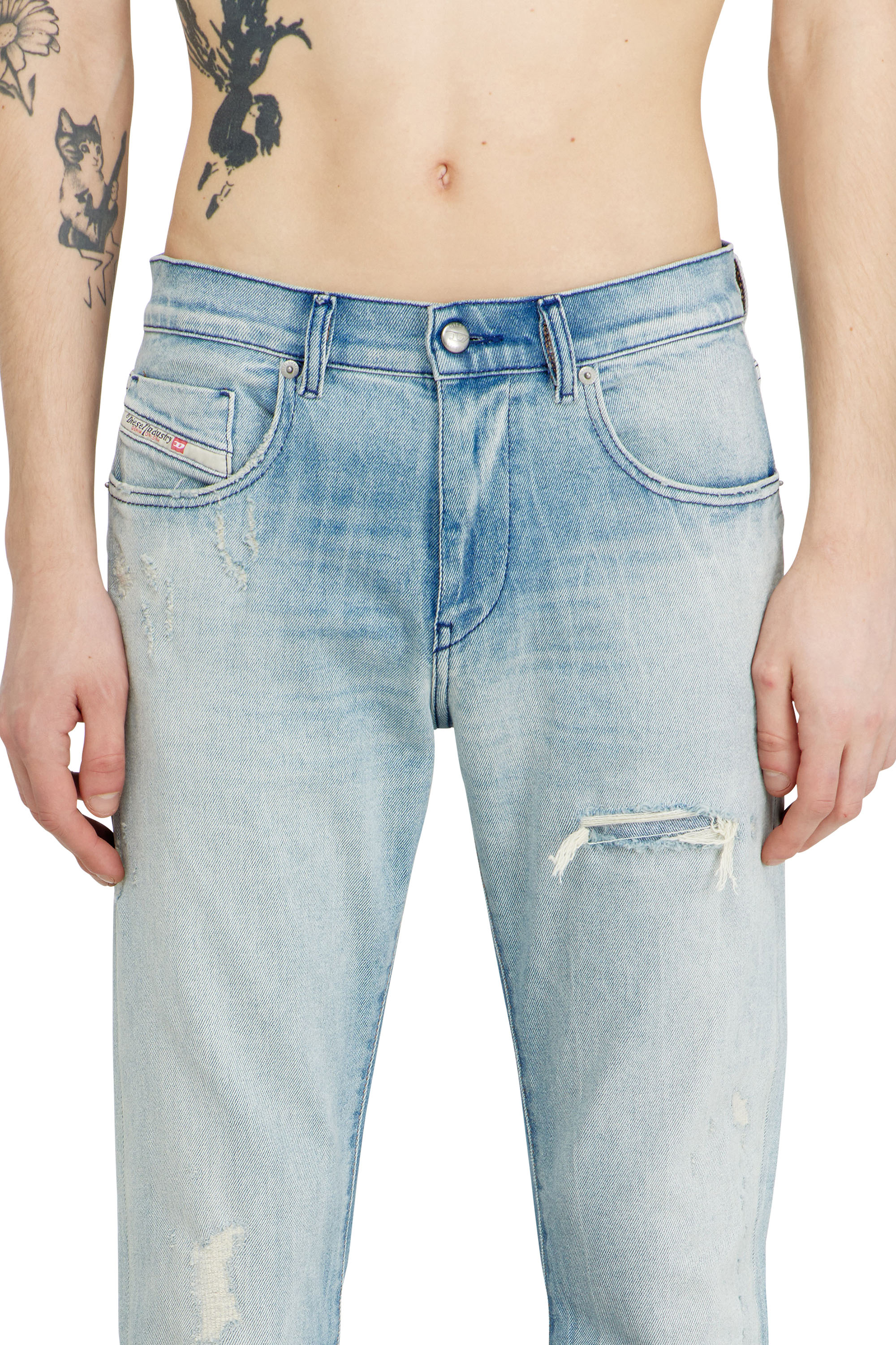 Diesel - Slim Jeans 2019 D-Strukt 09N38 Homme, Bleu Clair - Image 5