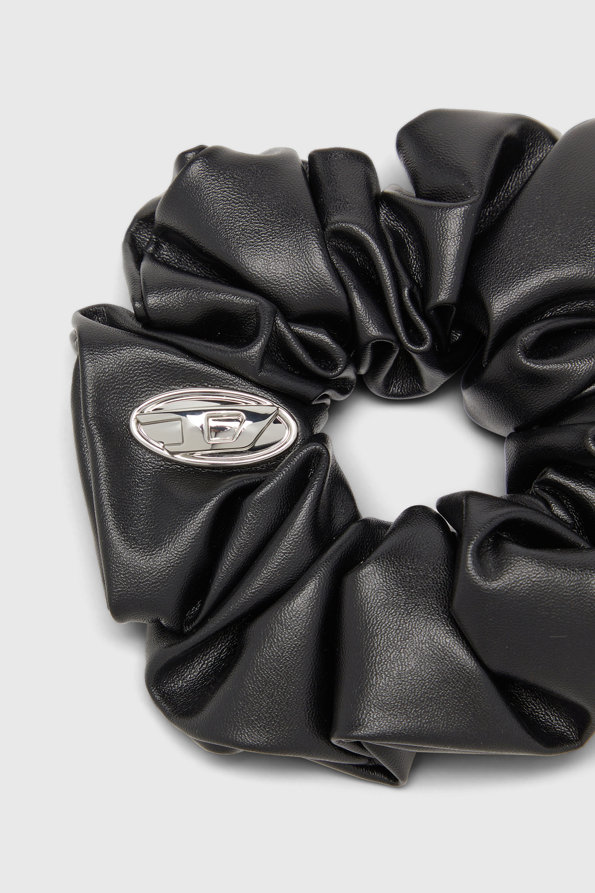 Diesel - BANGLE SCRUNCHIE, Woman's Metal logo scrunchie in Black - 2