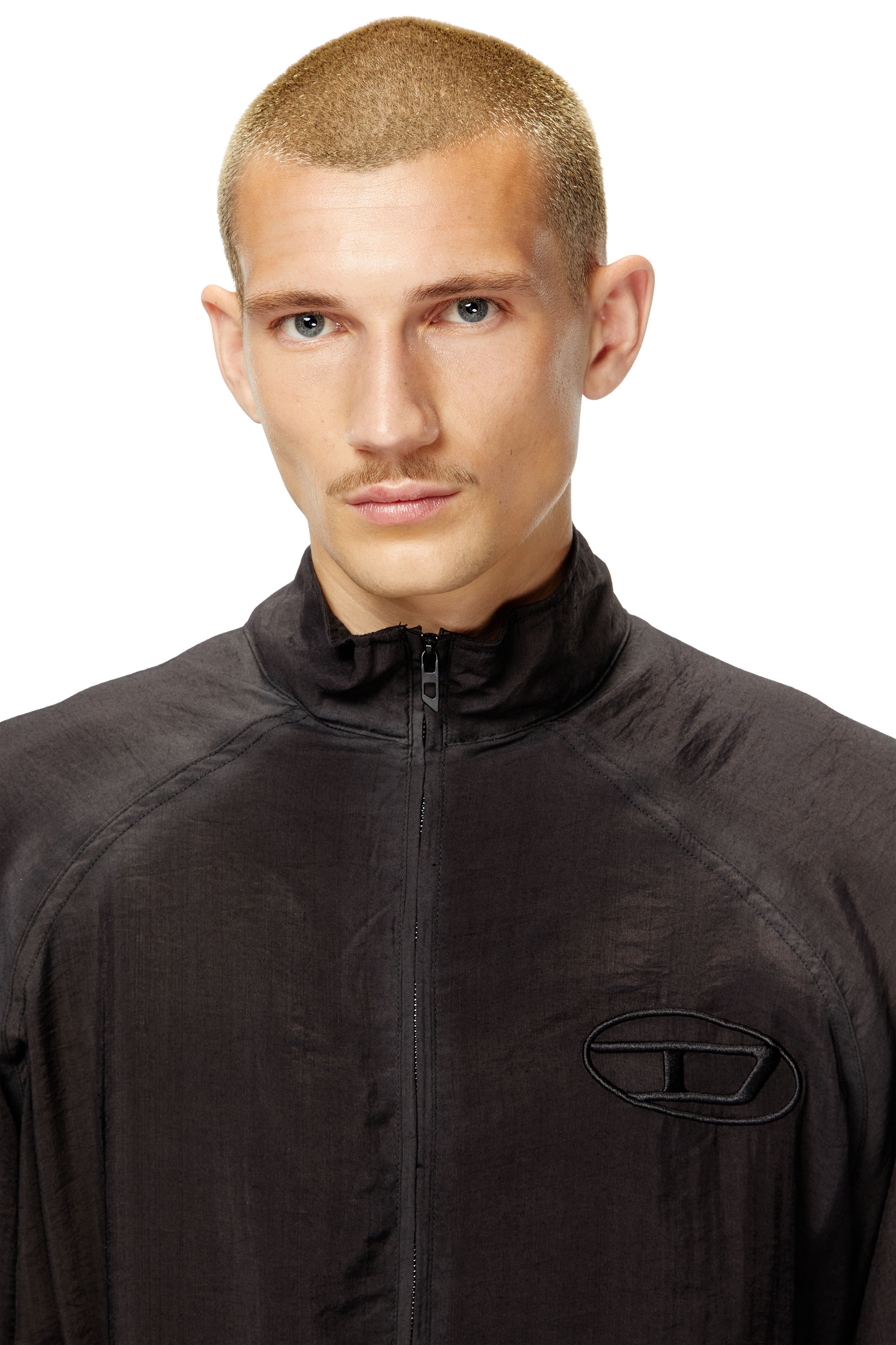 Diesel - J-HENRI-SOUVENIR, Veste de survêtement brodée style souvenir Homme in Gris - 5