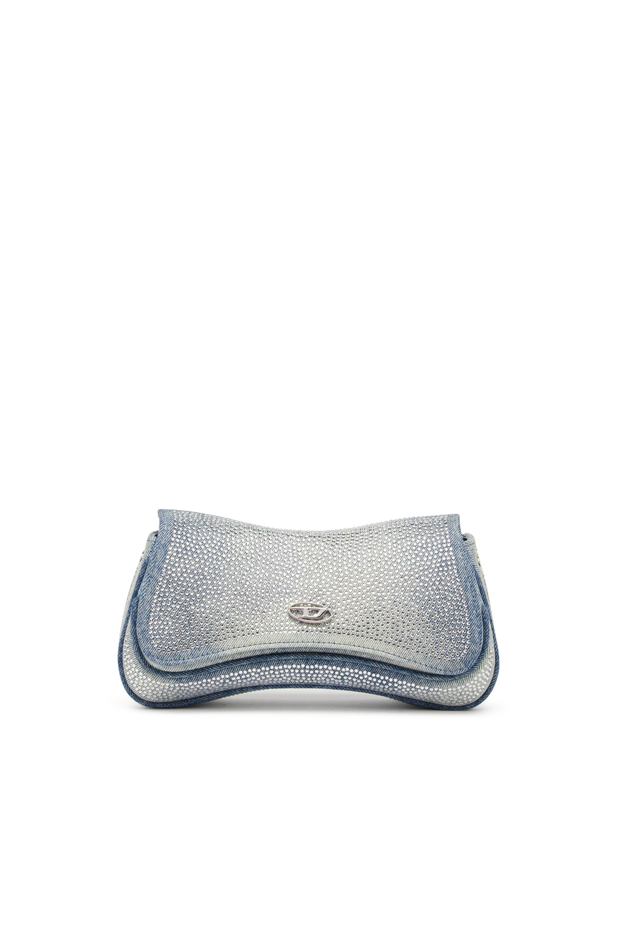 Diesel - PLAY CLUTCH, Play-Pochette Crystal en denim solarisé Femme in Bleu - 1