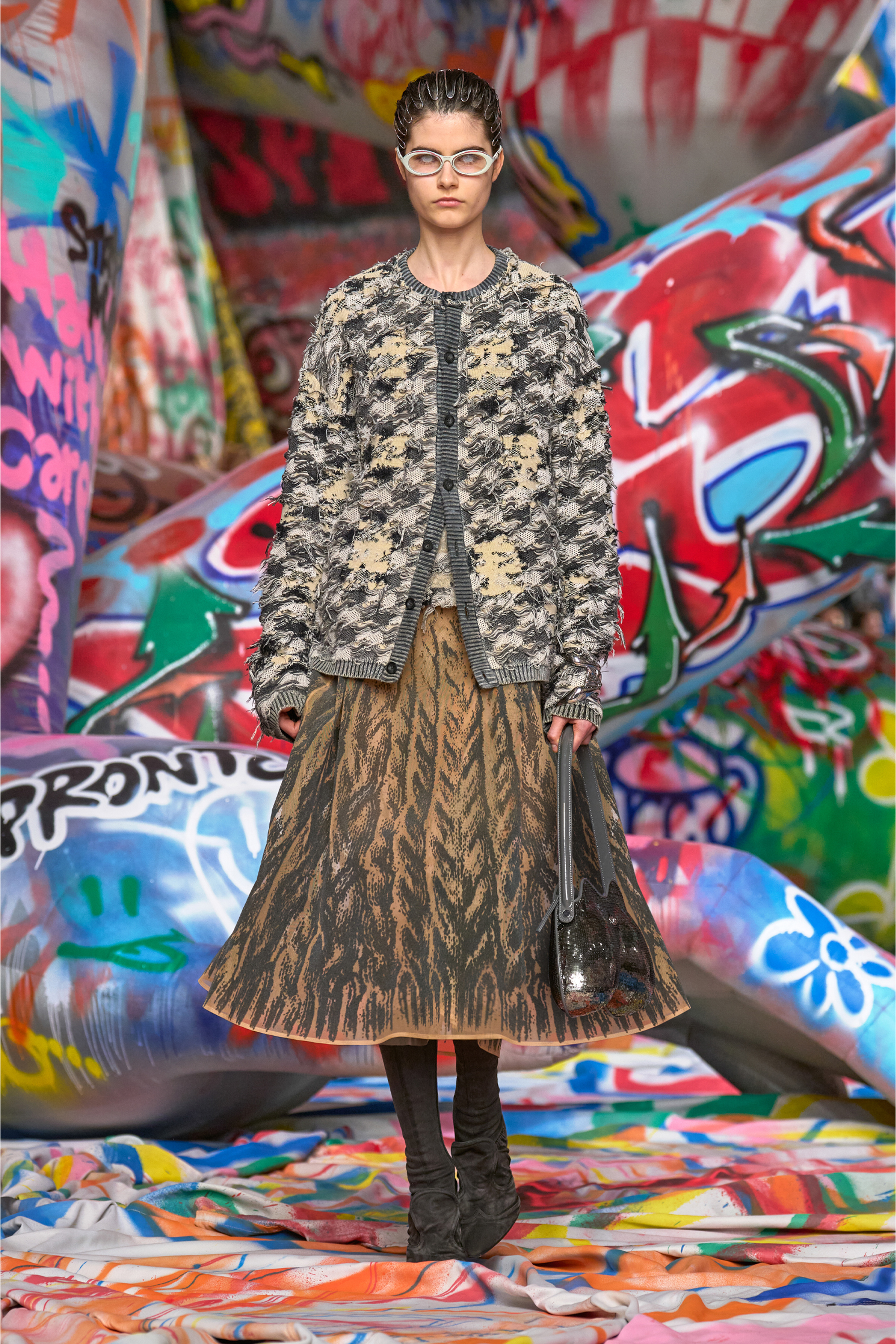 Diesel - K-VALBOR, Gilet en jacquard pied-de-poule dévoré Homme in Polychrome - 6