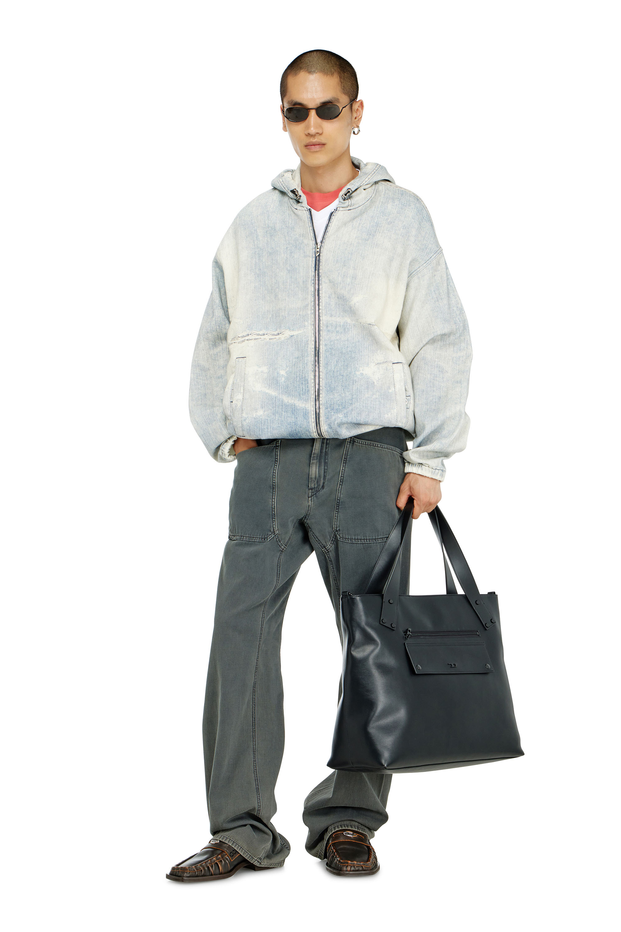 Diesel - Relaxed Jeans D-Zeta 068WR Homme, Gris - Image 3