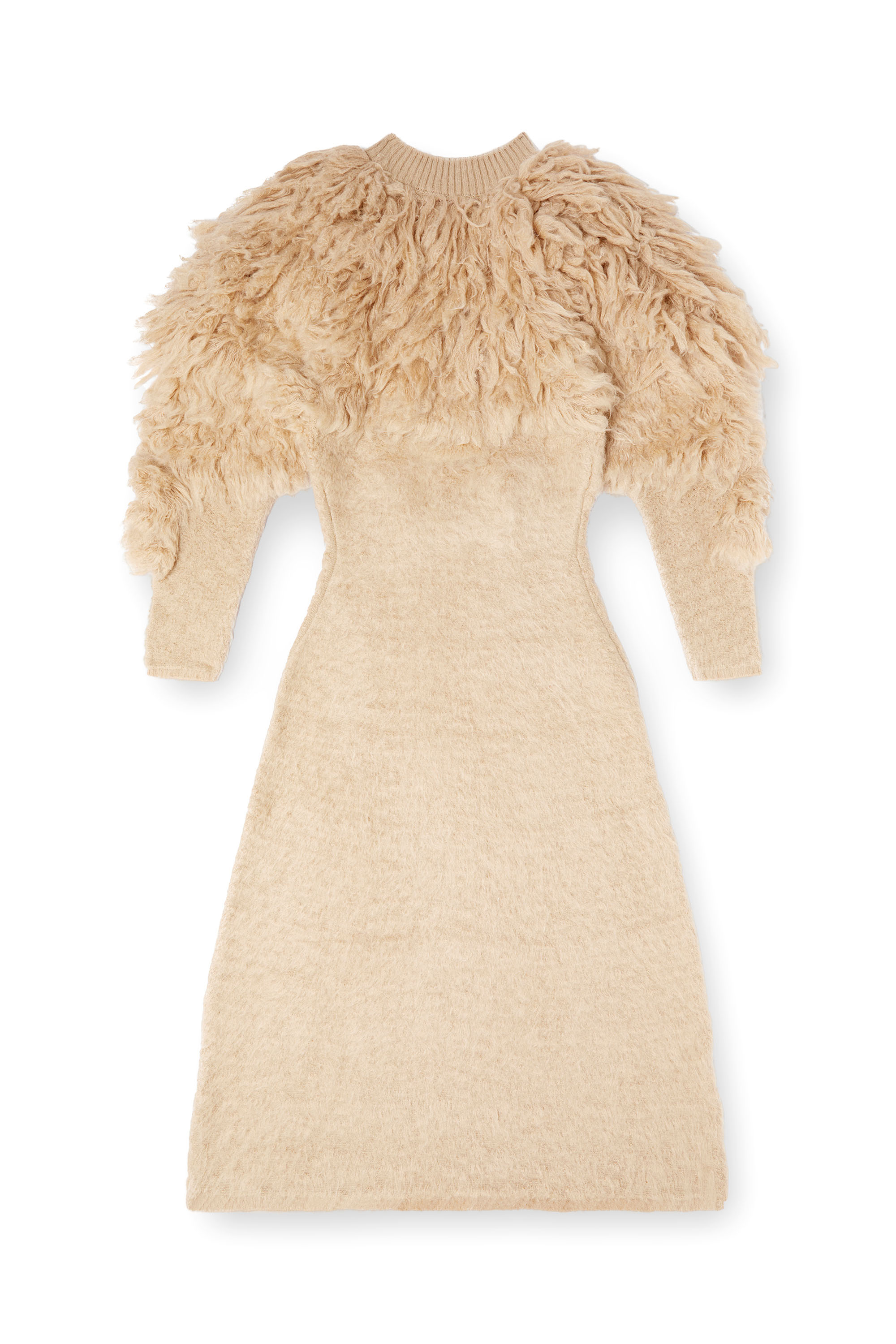 Diesel - M-PACE, Robe à col roulé en mohair à poils longs Femme in Marron - 2