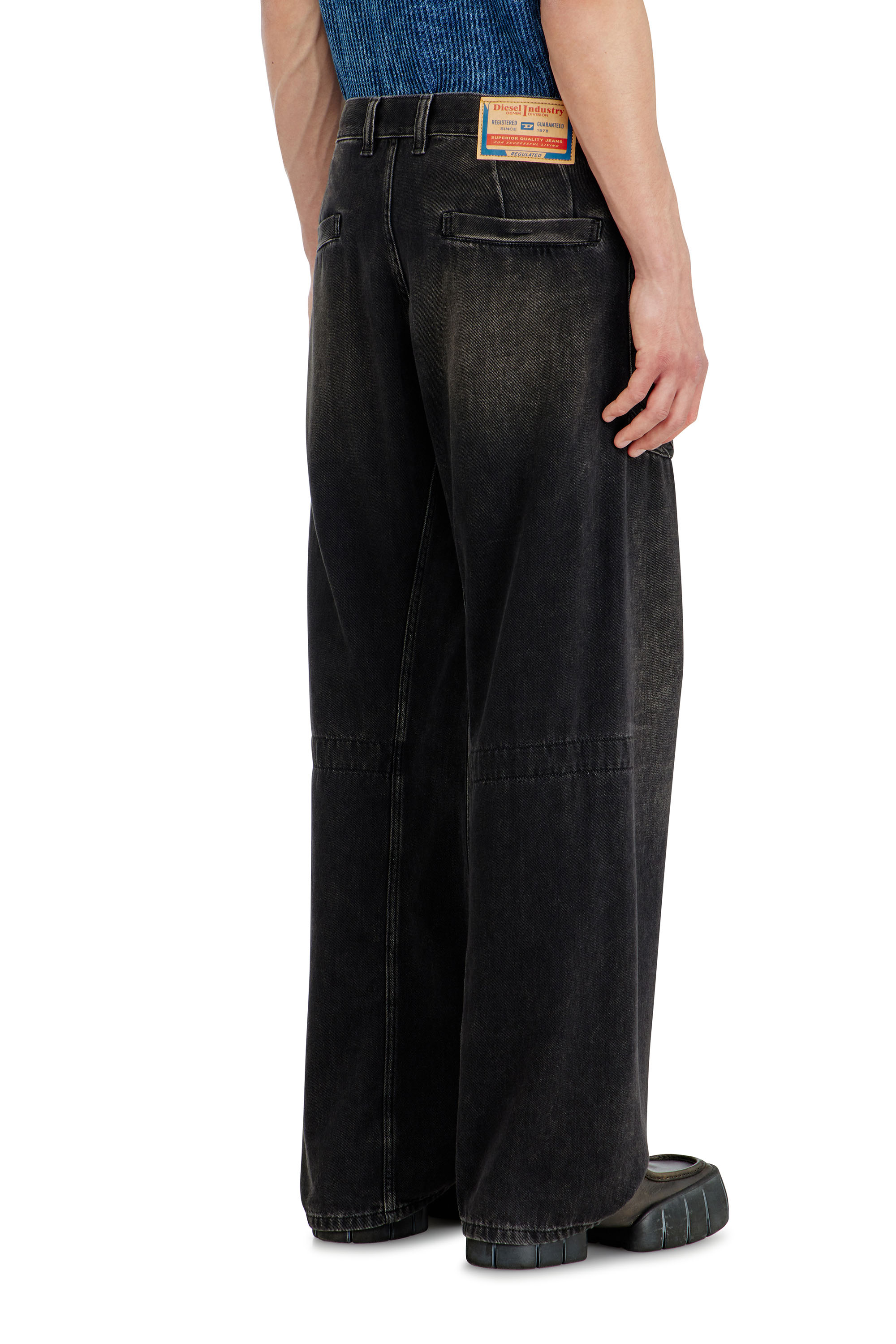 Diesel - Relaxed Jeans D-Zeta 09J96 Homme, Noir/Gris fonc&eacute; - Image 5