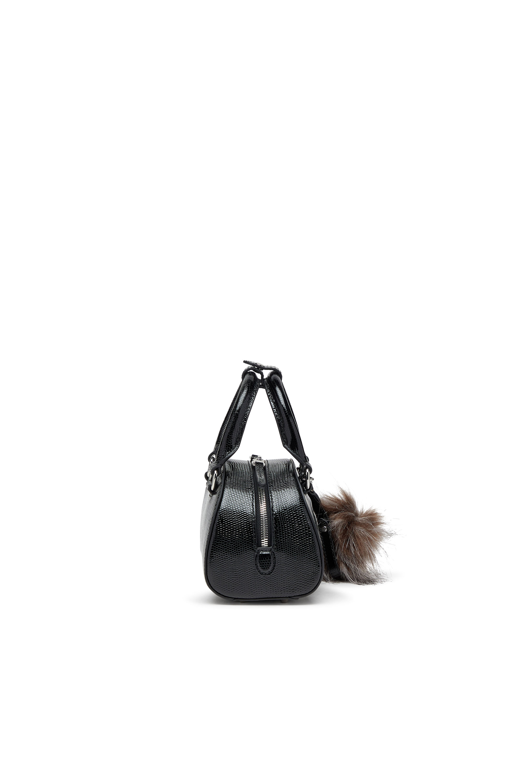 Diesel - 1DR DOME CROSSBODY, Mini sac bowling en cuir embossé Femme in Noir - 4