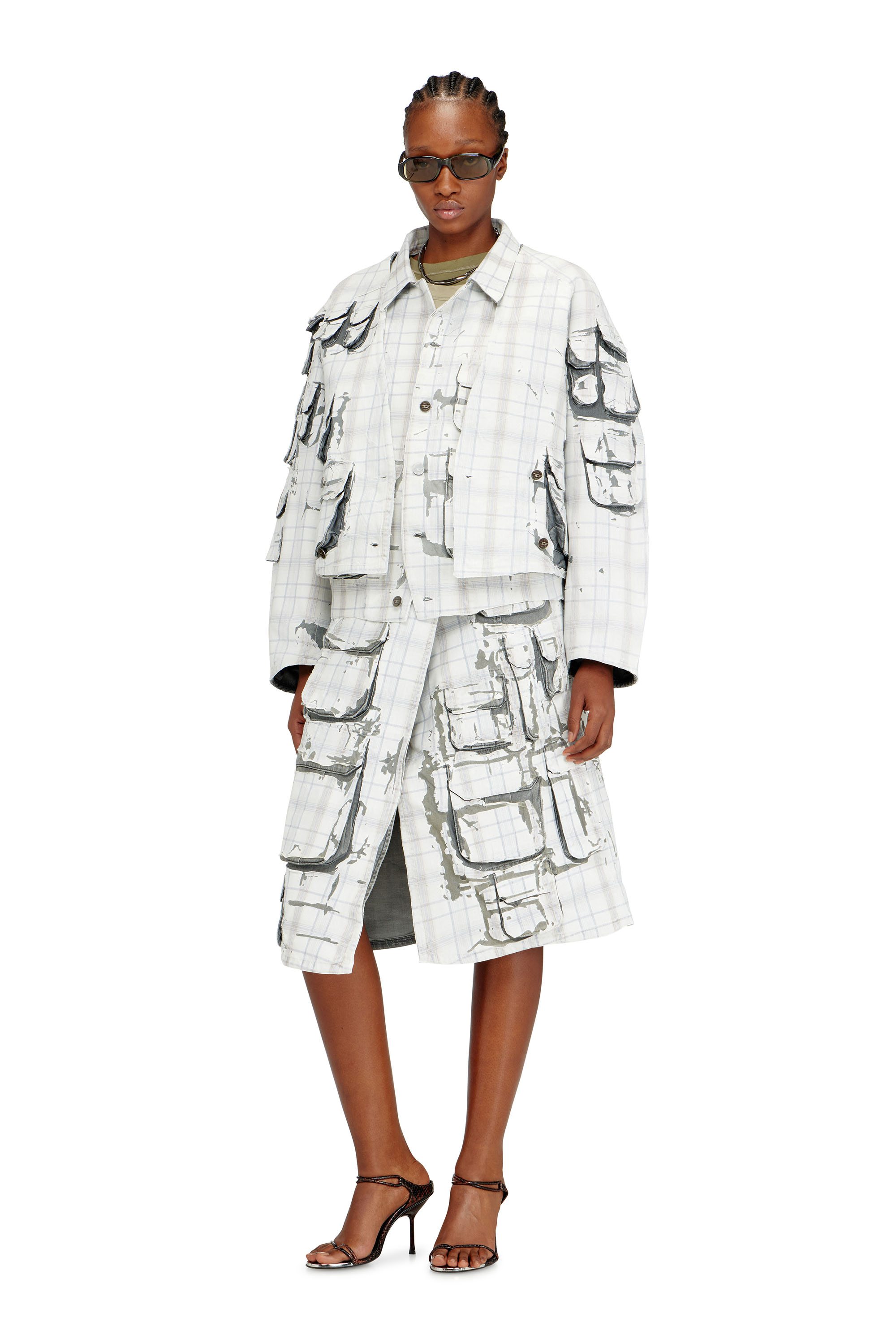 Diesel - DE-TALBAR-FSI, Veste en jean style cardigan avec effet pelable Femme in ToBeDefined - 2