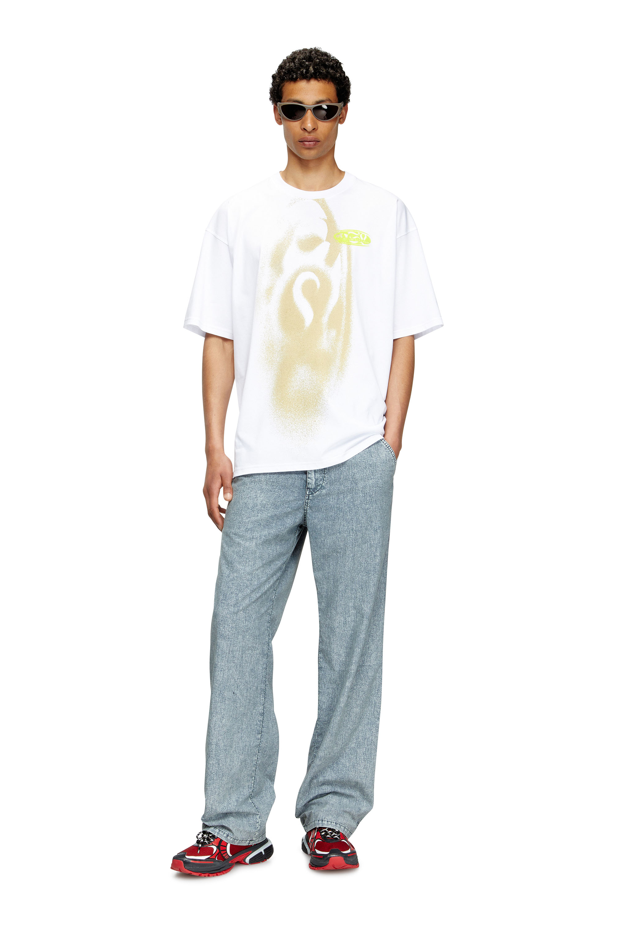 Diesel - T-BOXT-T7, T-shirt avec imprimé effet spray Homme in Blanc - 3