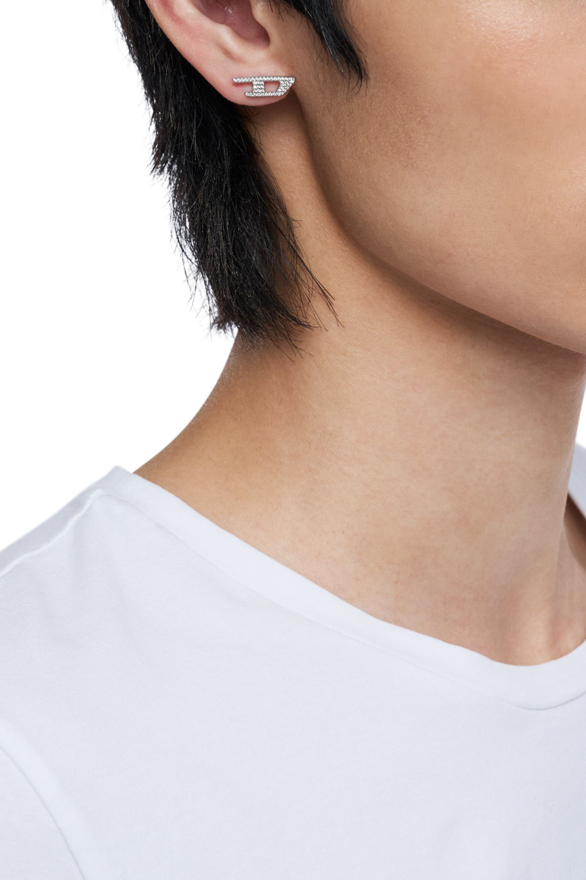 Diesel - DX1630040 JEWELLERY, Clou scintillant en acier inoxydable Mixte in Gris argenté - 4