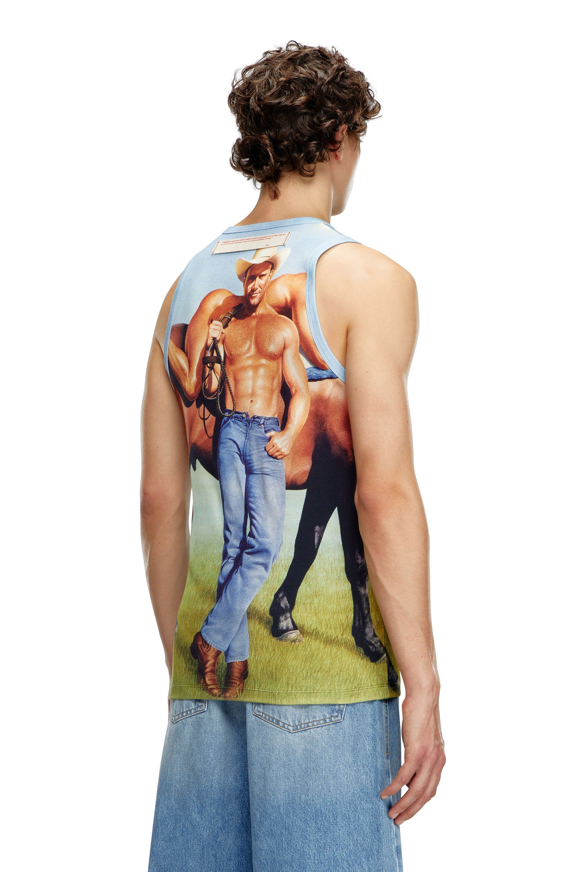 Diesel - PR-T-LIFTY-TANK, Unisex Sleeveless T-shirt with all-over print in Blue - Image 2