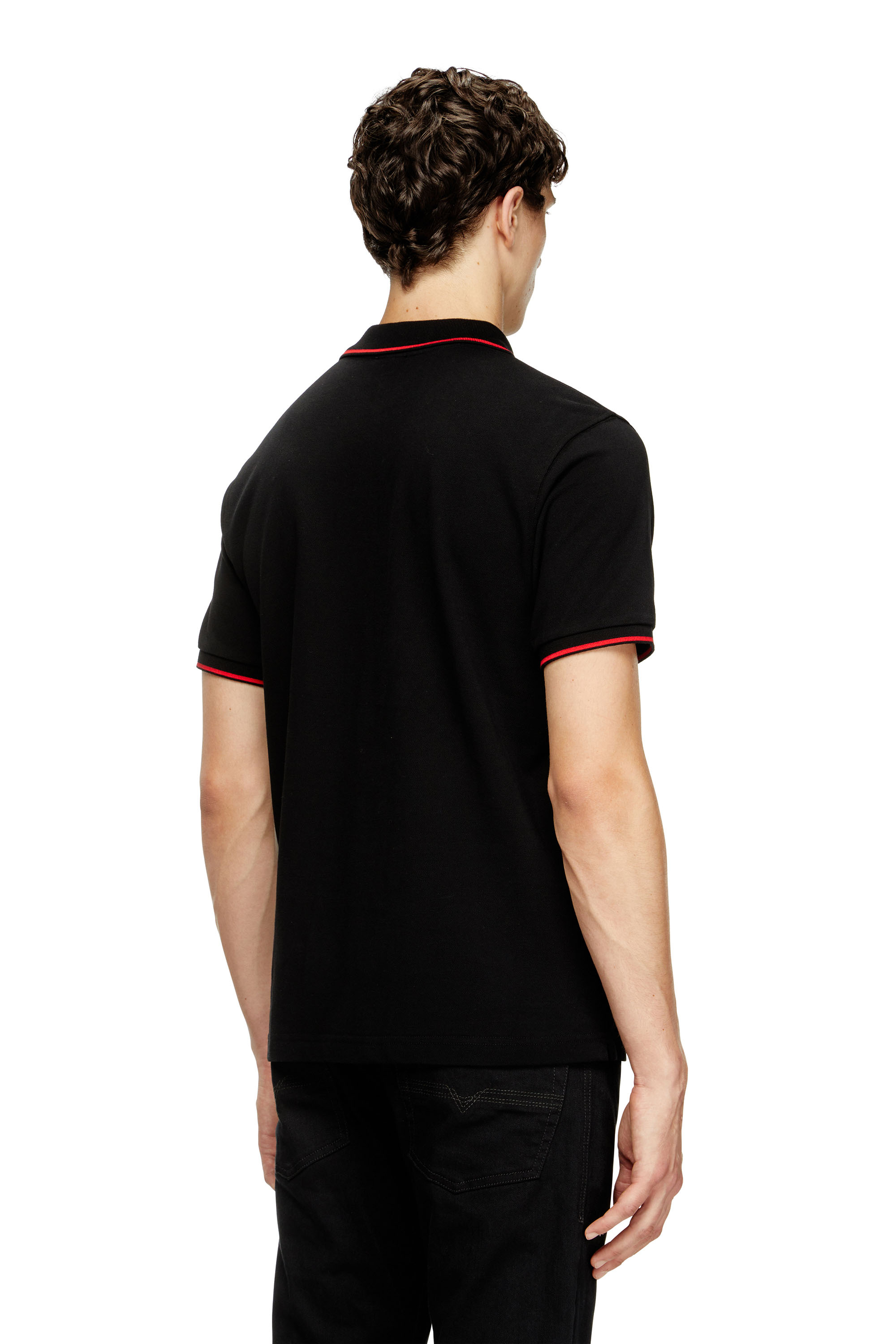 Diesel - T-FERRY-MICRODIV, Polo avec micro broderie Diesel Homme in Noir - 4