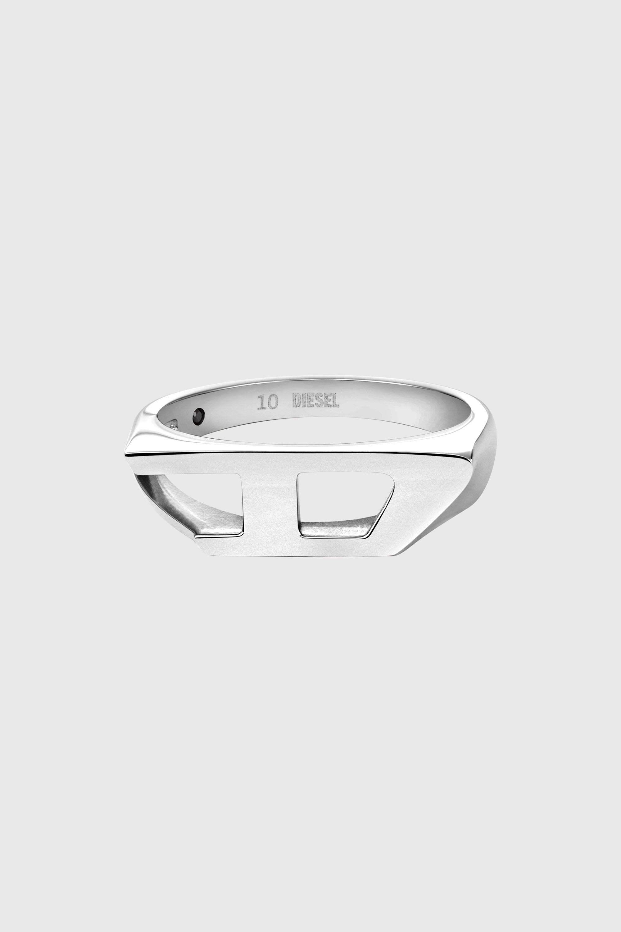 Diesel - DX1638040 JEWELLERY, Bague chevali&egrave;re en acier inoxydable Mixte in Gris argent&eacute; - 2
