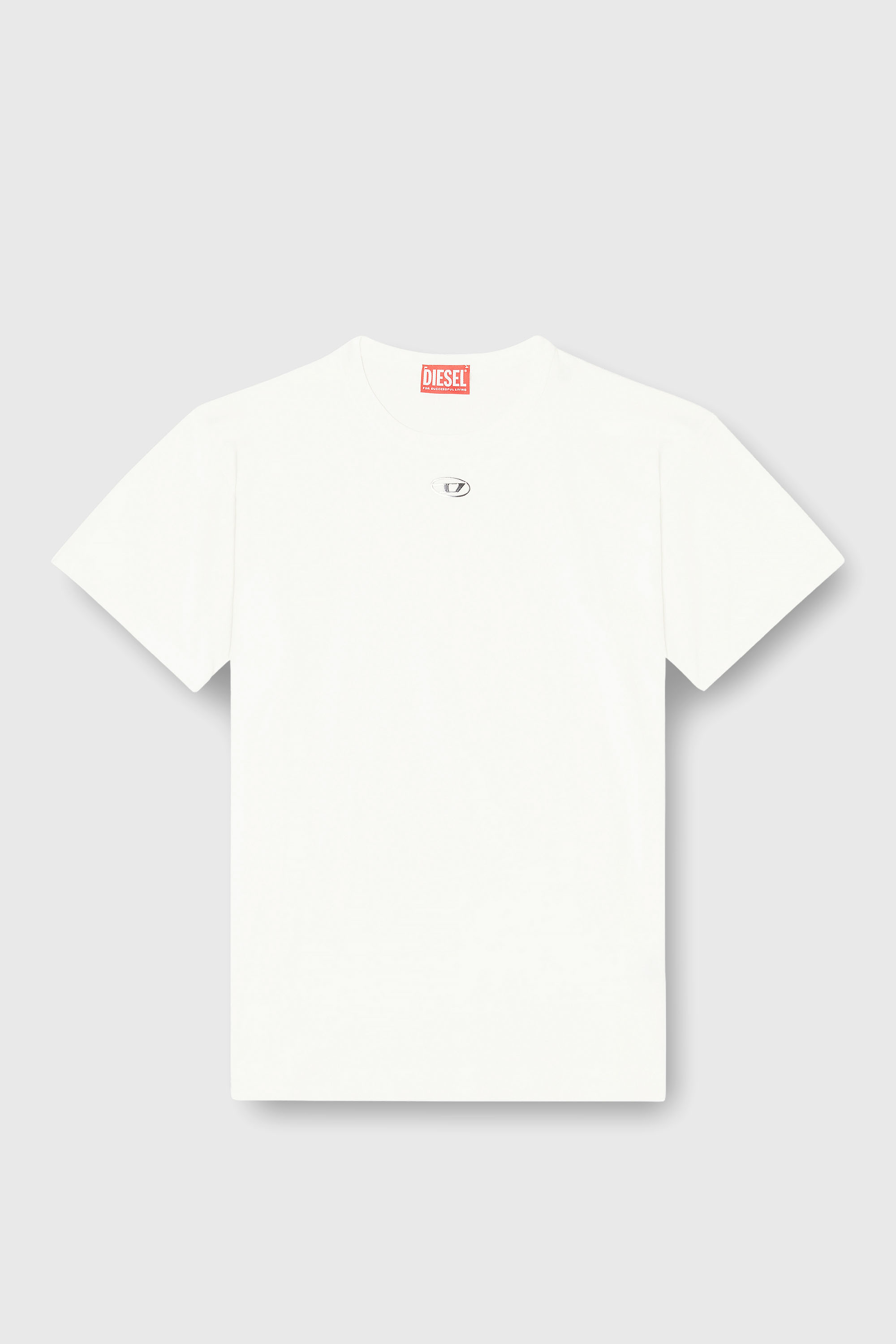 Diesel - T-NORMY-OD-S1, T-shirt en coton avec Oval D m&eacute;tallique Femme in Blanc - 2