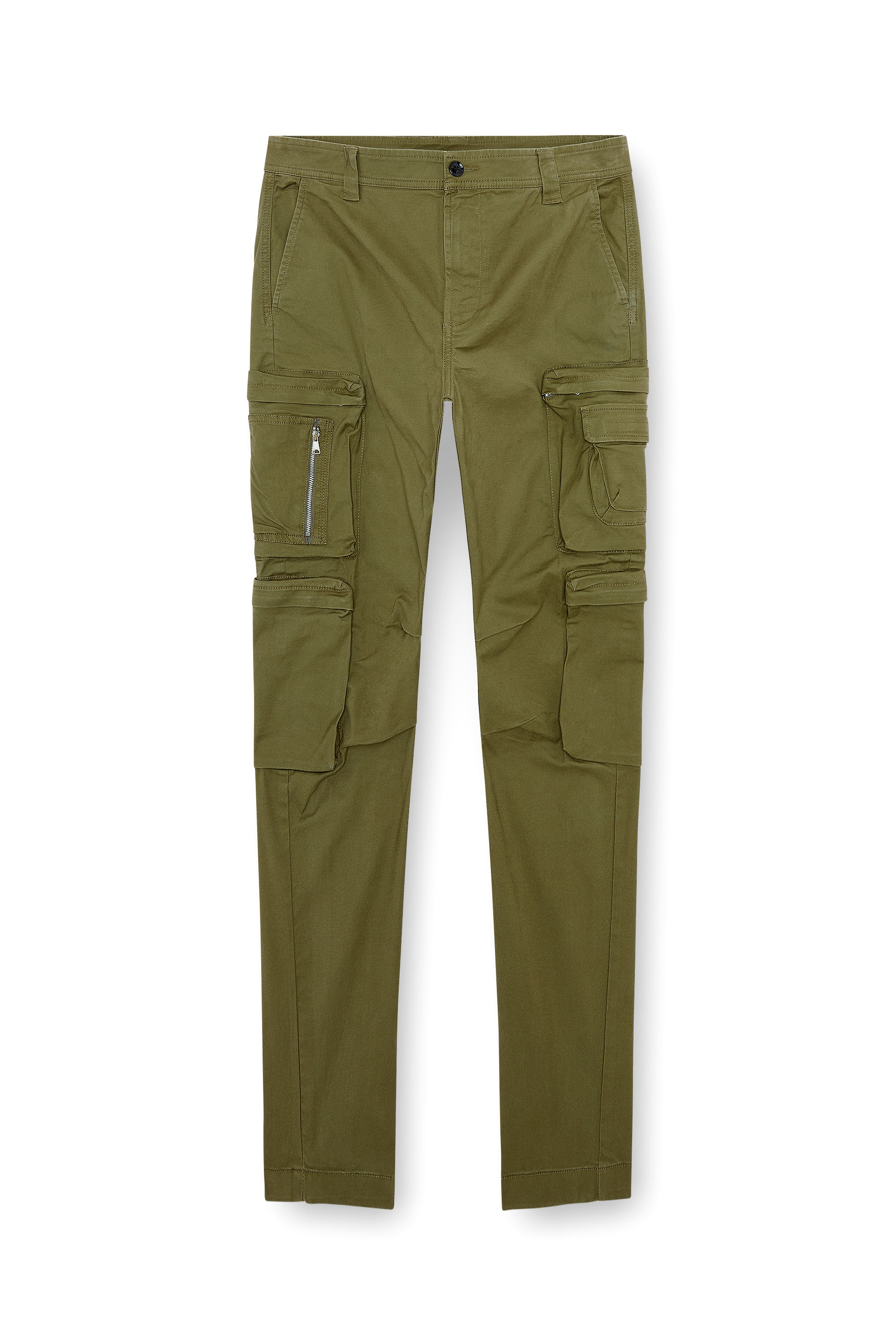 Diesel - P-ARLEM, Pantalon cargo avec poche zipp&eacute;e Homme in Vert - 2
