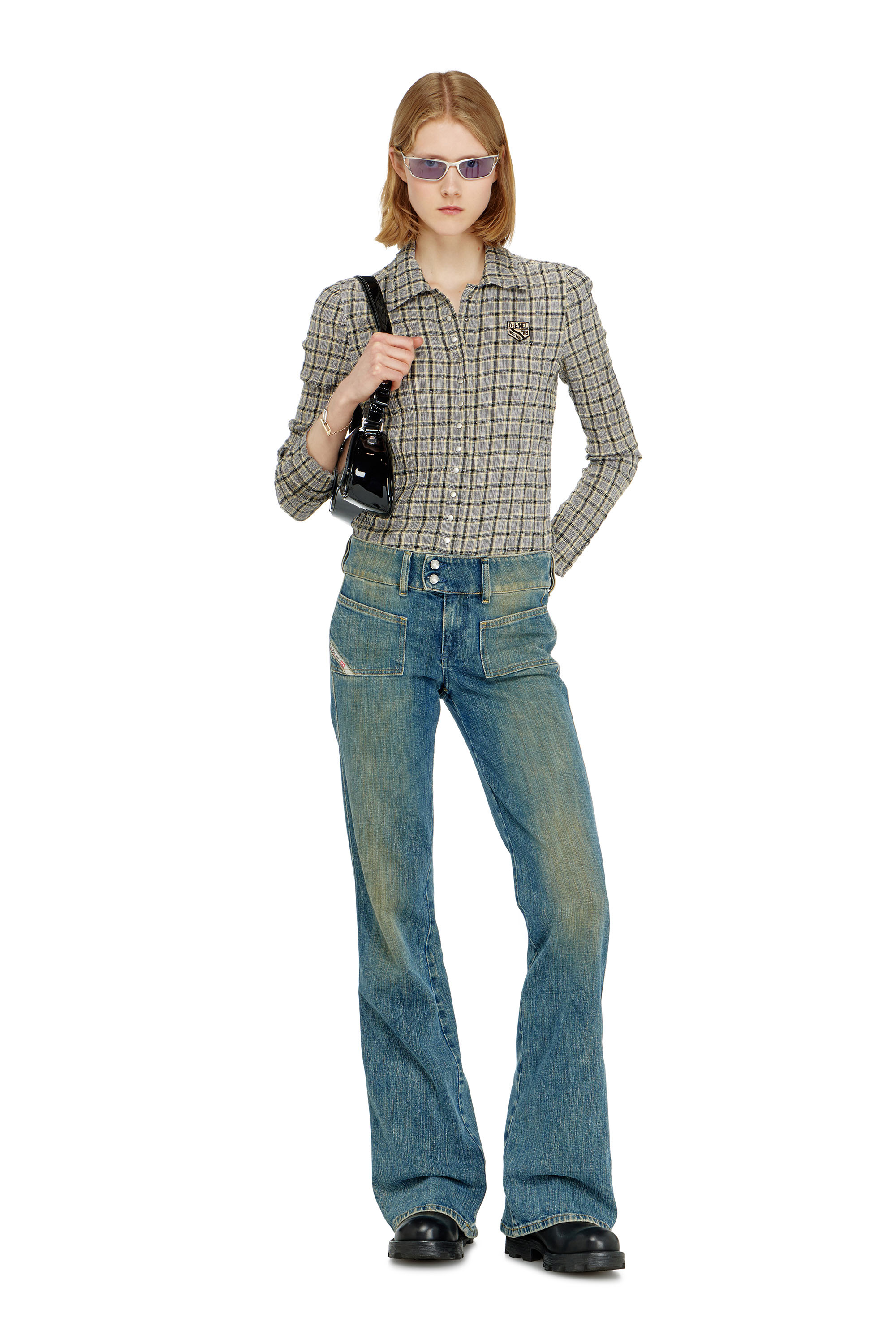 Diesel - Bootcut Jeans D-Hush 007EJ Femme, Bleu moyen - Image 1