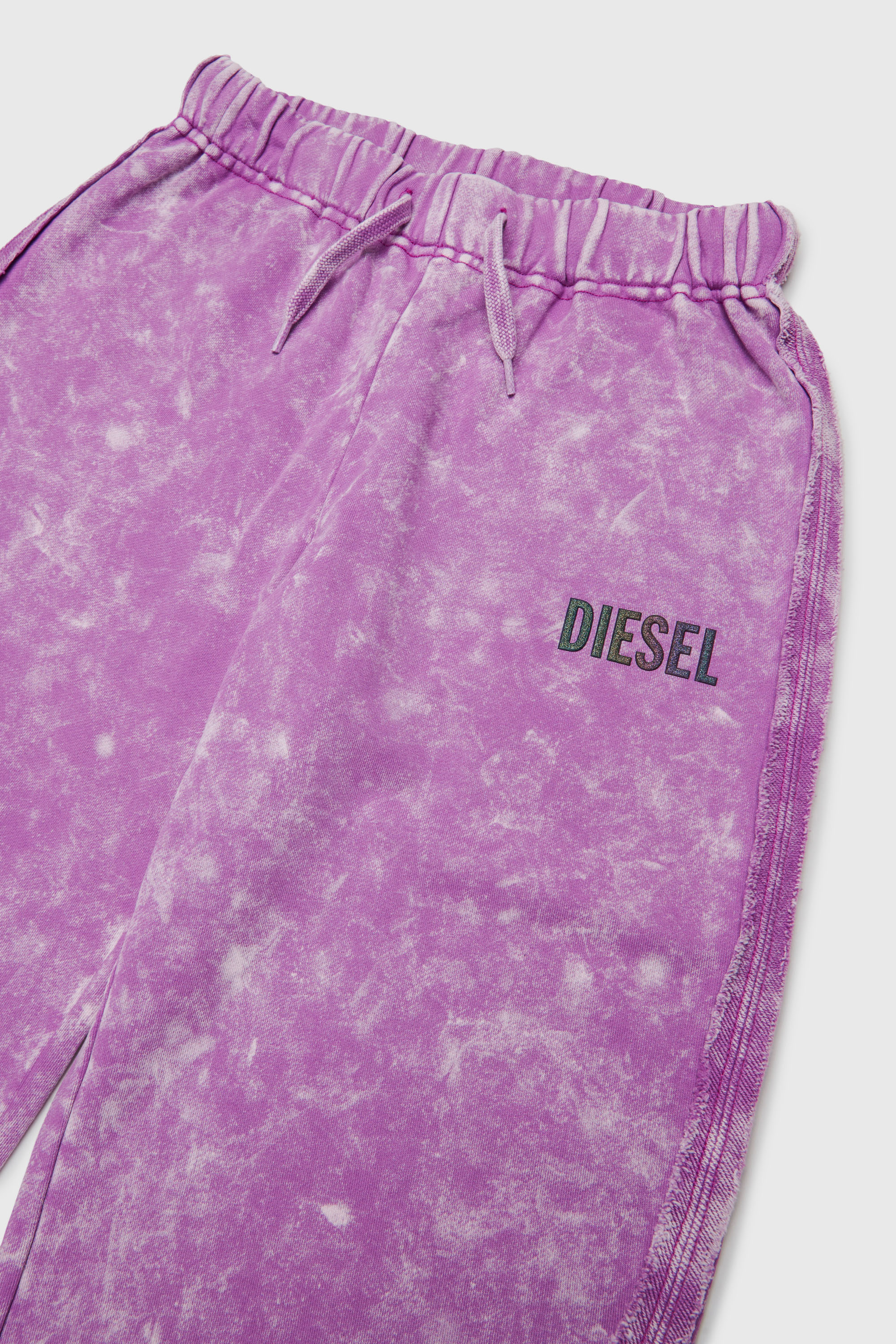 Diesel - PLOXY, Pantalon de surv&ecirc;tement en coton &agrave; effet marbr&eacute; Femme in Violet - 3