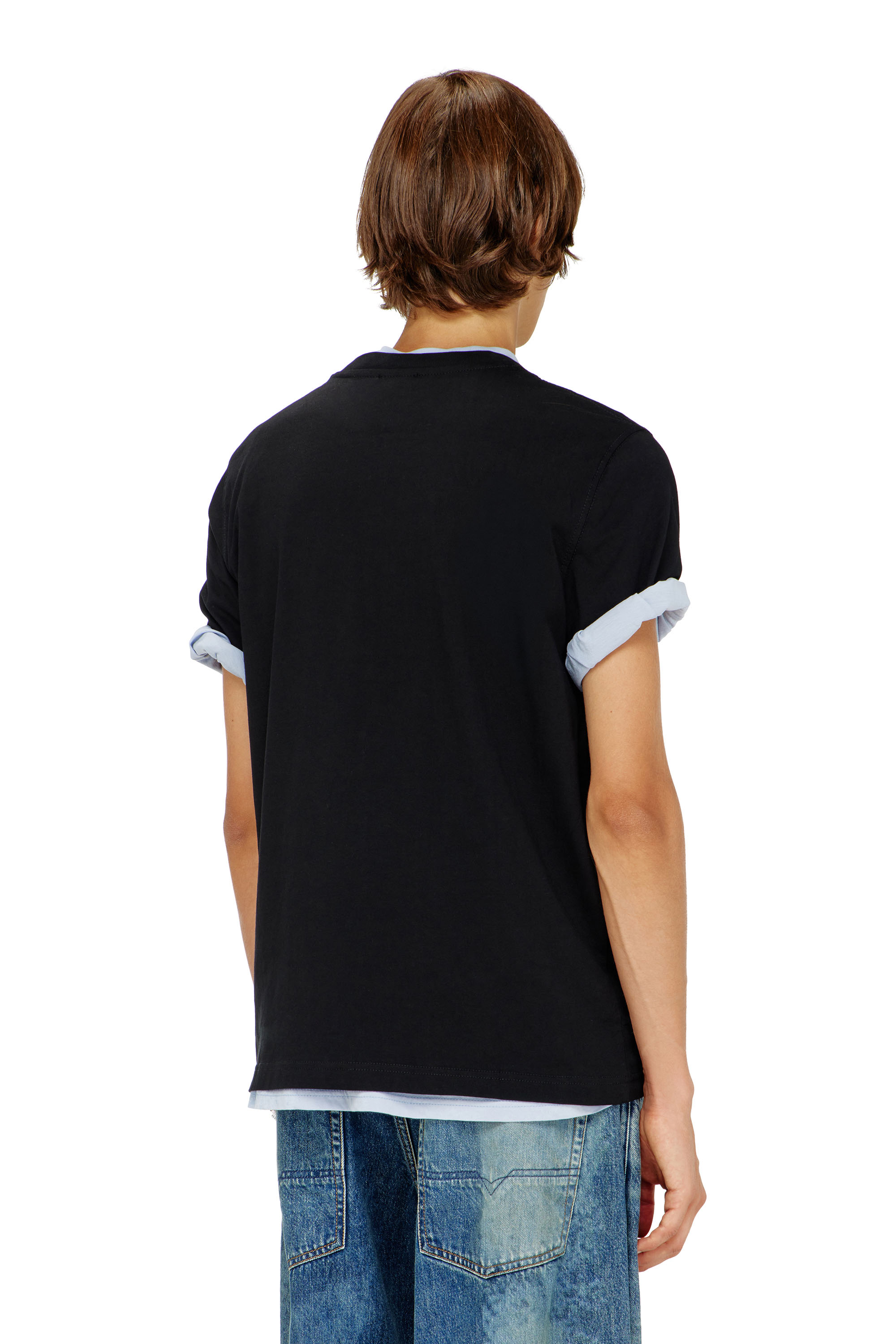 Diesel - T-ADJUST-Q7, T-shirt avec logo Diesel effet flou Homme in Noir - 3