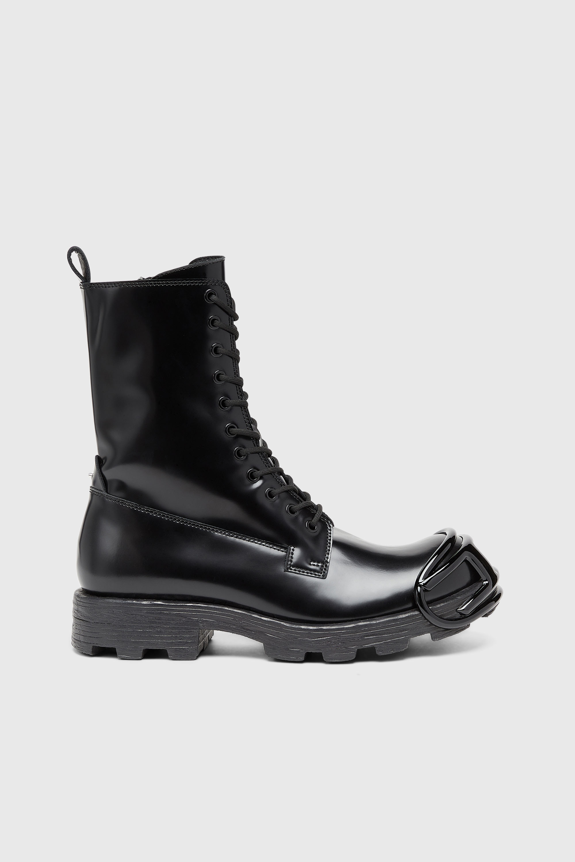 Diesel - D-HAMMER BT D, D-Hammer-Bottes en cuir avec embout Oval D Homme in Noir - 1