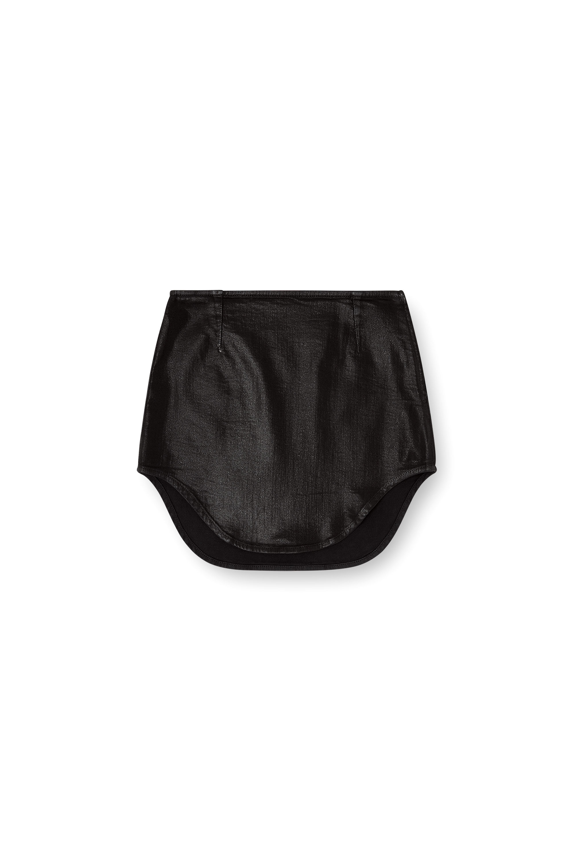 Diesel - DE-VANY JOGG, Mini-jupe en JoggJeans enduit brillant Femme in Noir - 3