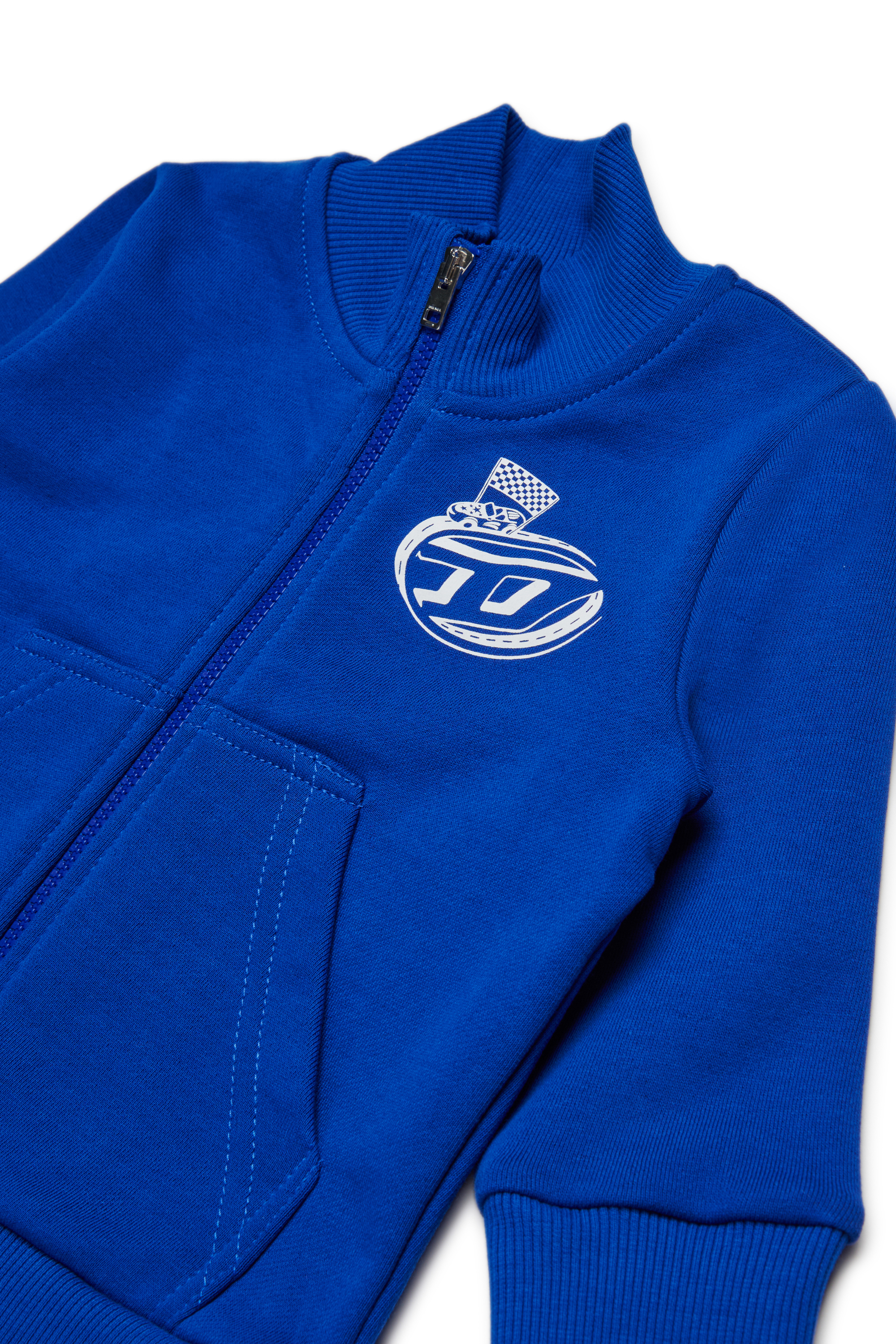 Diesel - SPINVIB, Sweat en coton avec fermeture éclair Homme in Bleu - 3