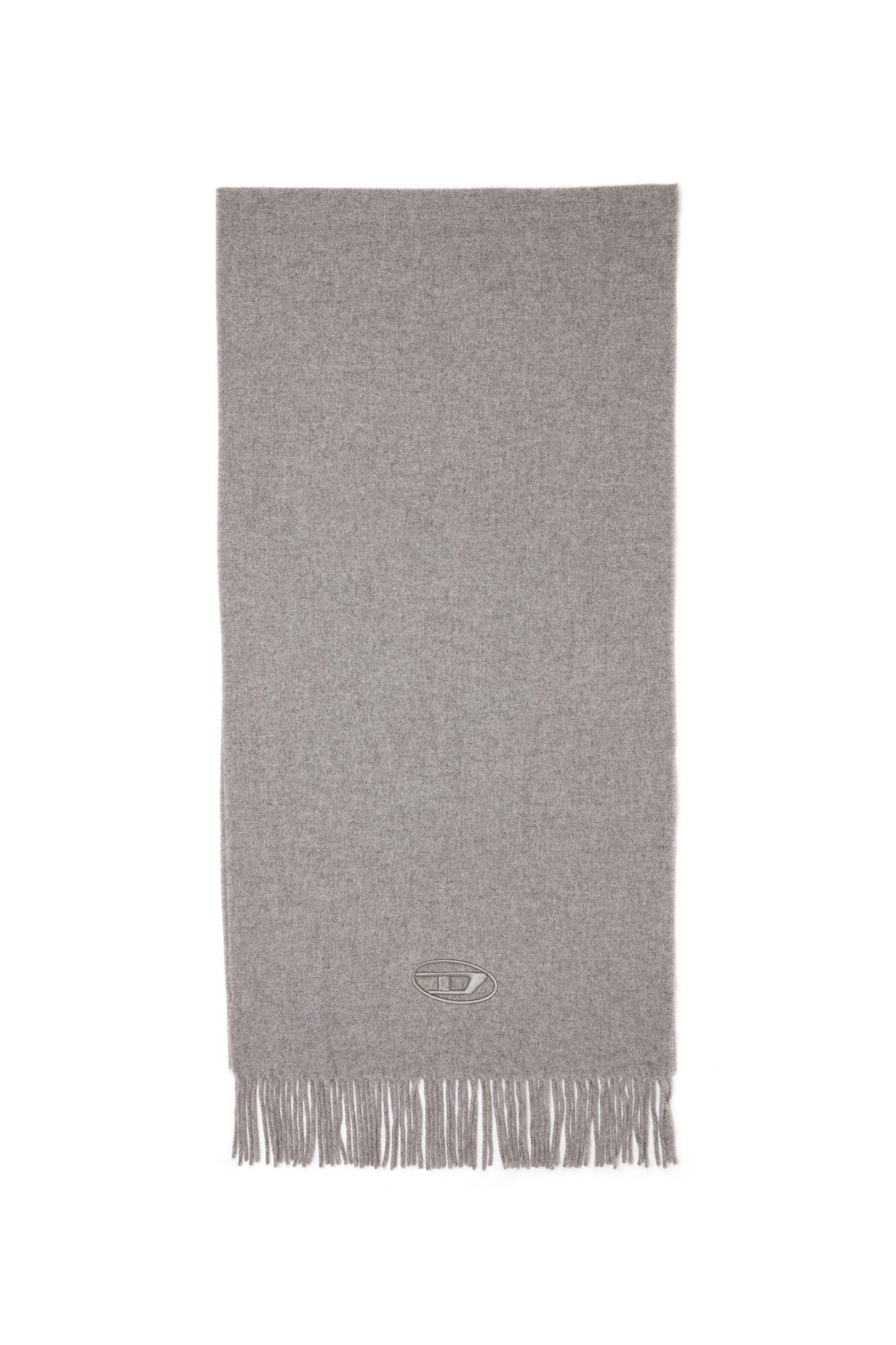 Diesel - S-IMON-D-LONG, Écharpe en mélange de laine à bords frangés Homme in Gris - 1