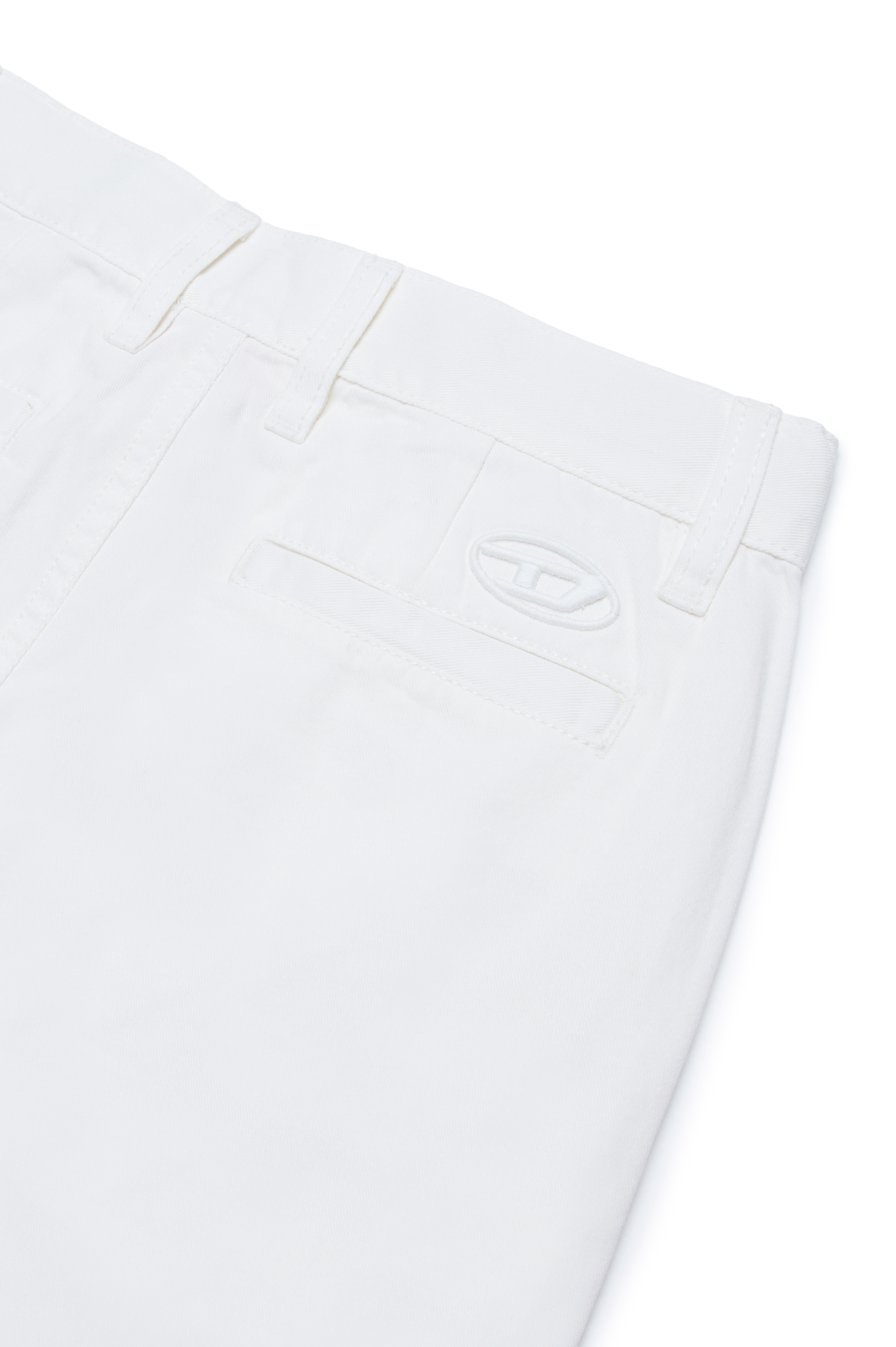 Diesel - PBAS, Homme Pantalon chino en coton avec broderie Oval D in Blanc - Image 4