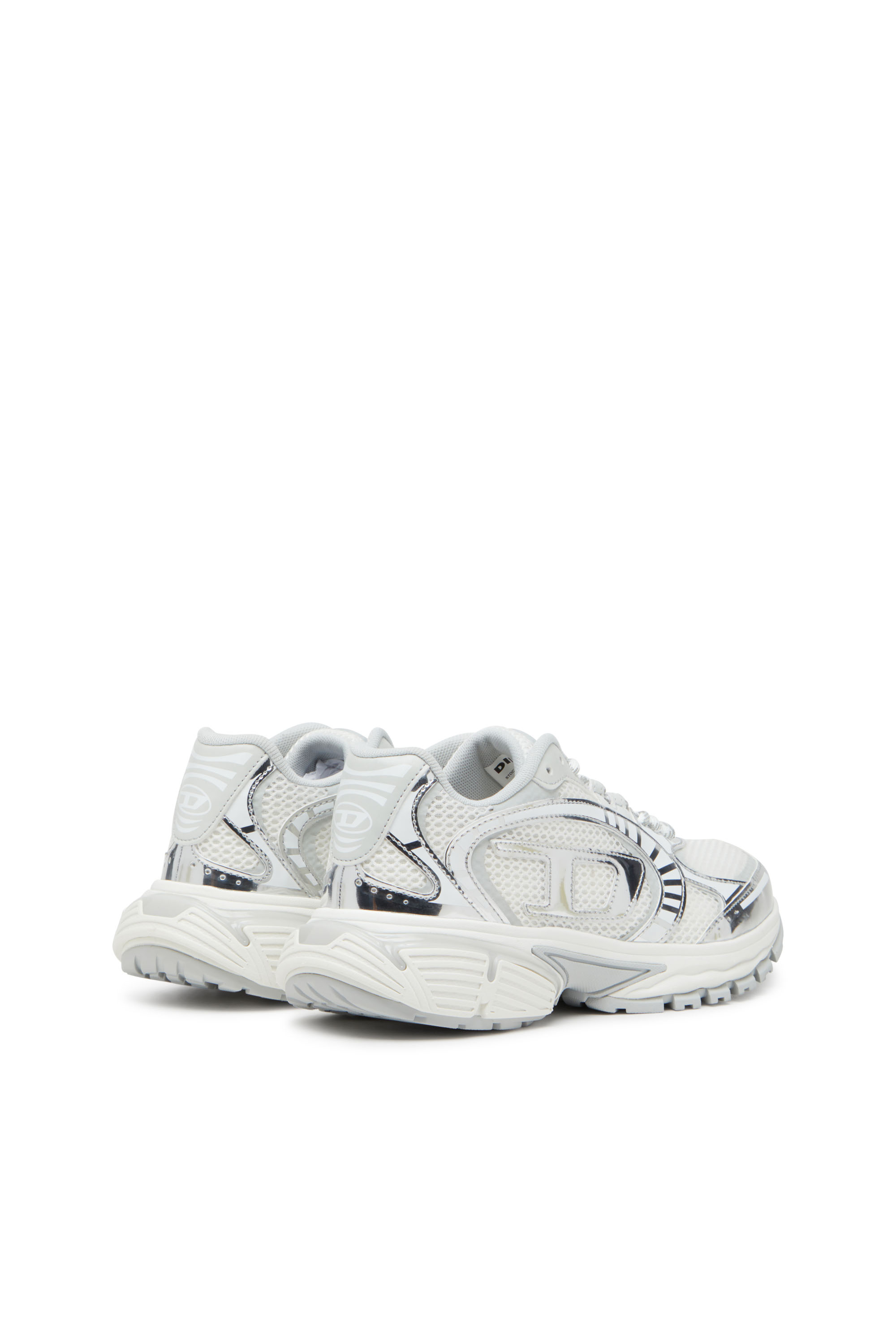 Diesel - S-PRO-V-DENSE LOW W, Sneakers en mesh métallisé avec logo Oval D Femme in Blanc - 3