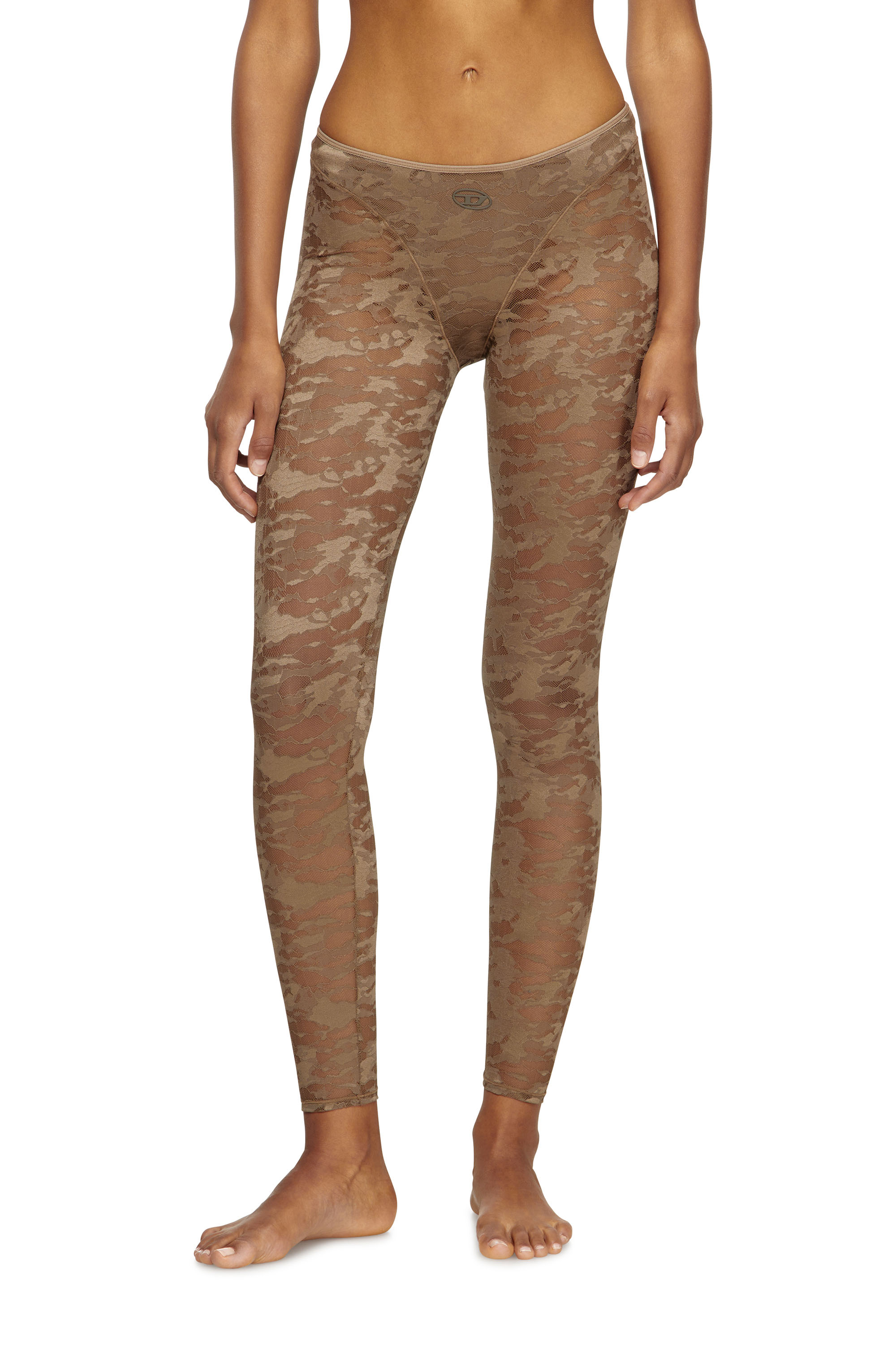 Diesel - CLAIRE-UTLT, Legging en dentelle camouflage Femme in Marron - 3